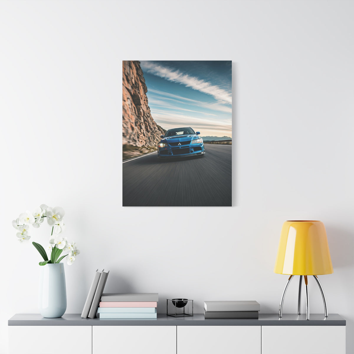 Mitsubishi Lancer Evolution IX High Altitude Mountain Road Wall Art & Canvas Prints