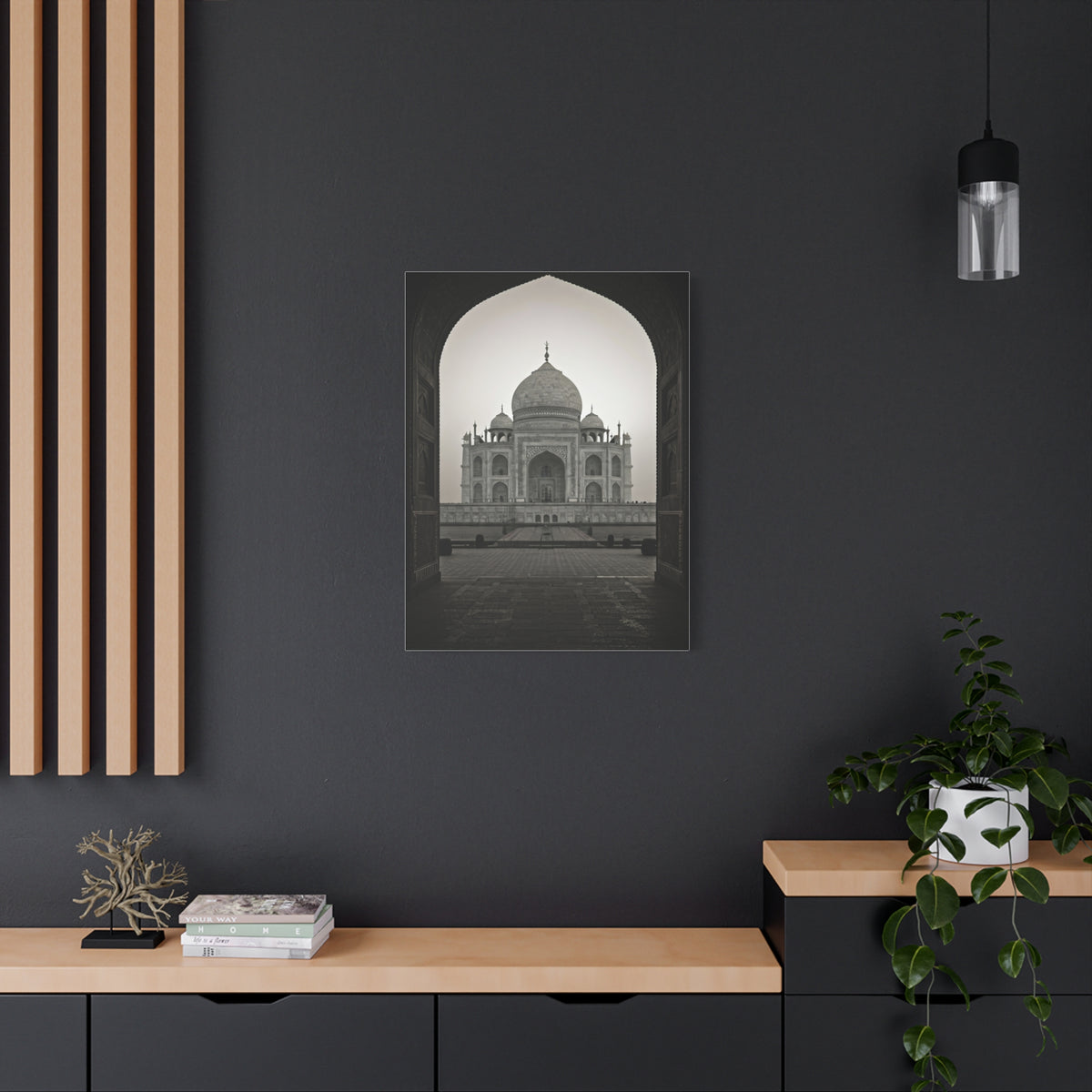 Taj Mahal Monochrome Elegance Wall Art & Canvas Print