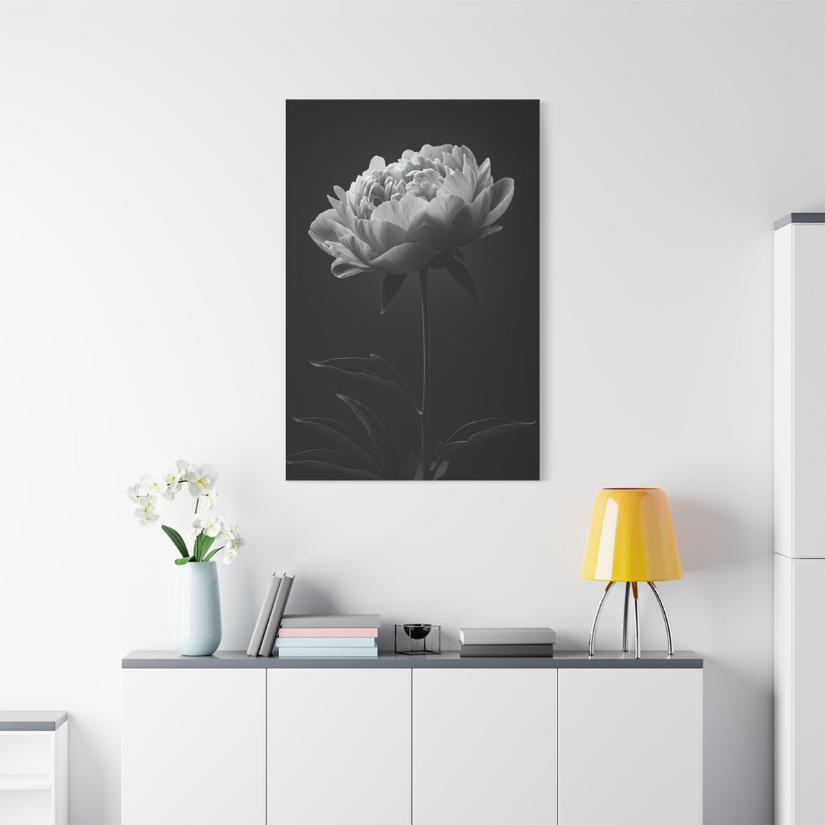 Peony Elegance in Monochrome Wall Art & Canvas Prints