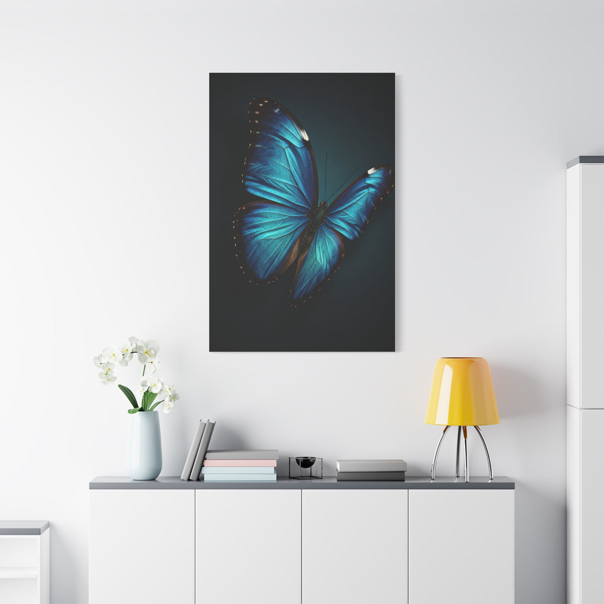 Blue Morpho Butterfly Wings Spread Wall Art & Canvas Prints