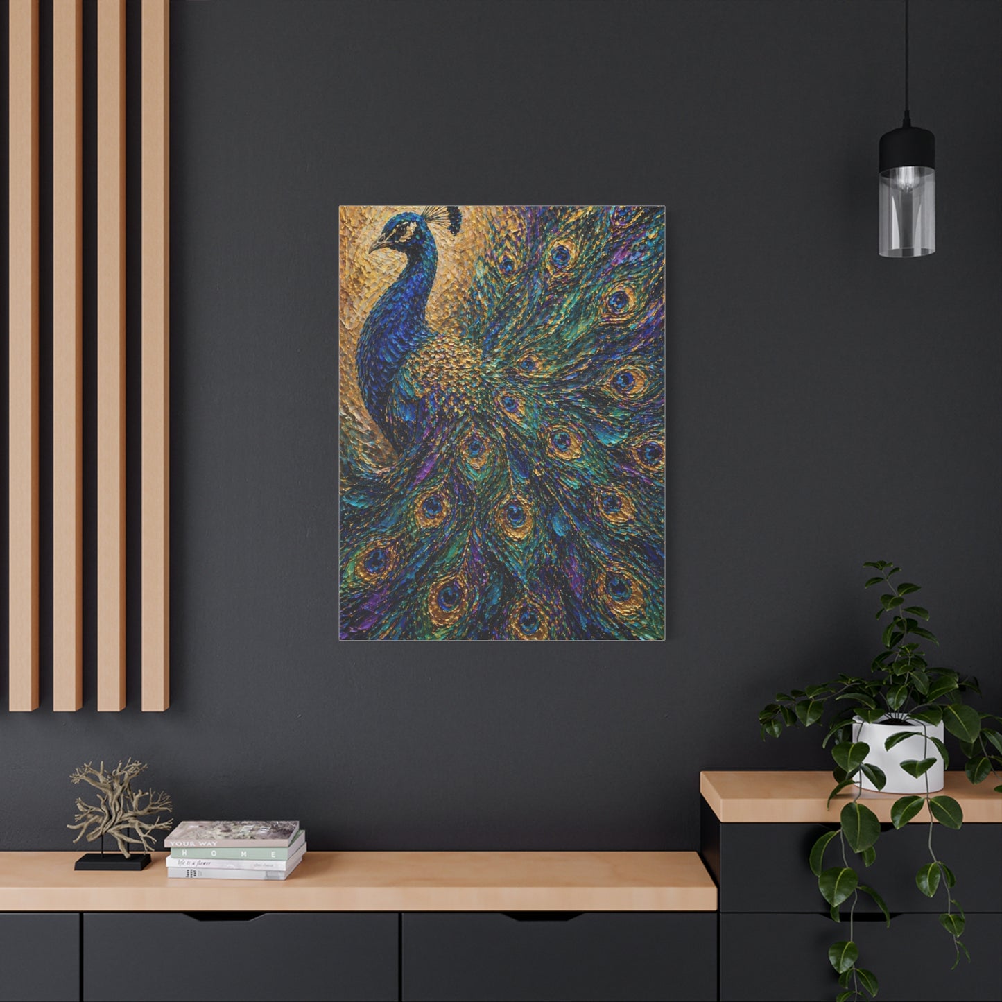 Impasto Jewel Peacock Expressionist Wall Art & Canvas Print