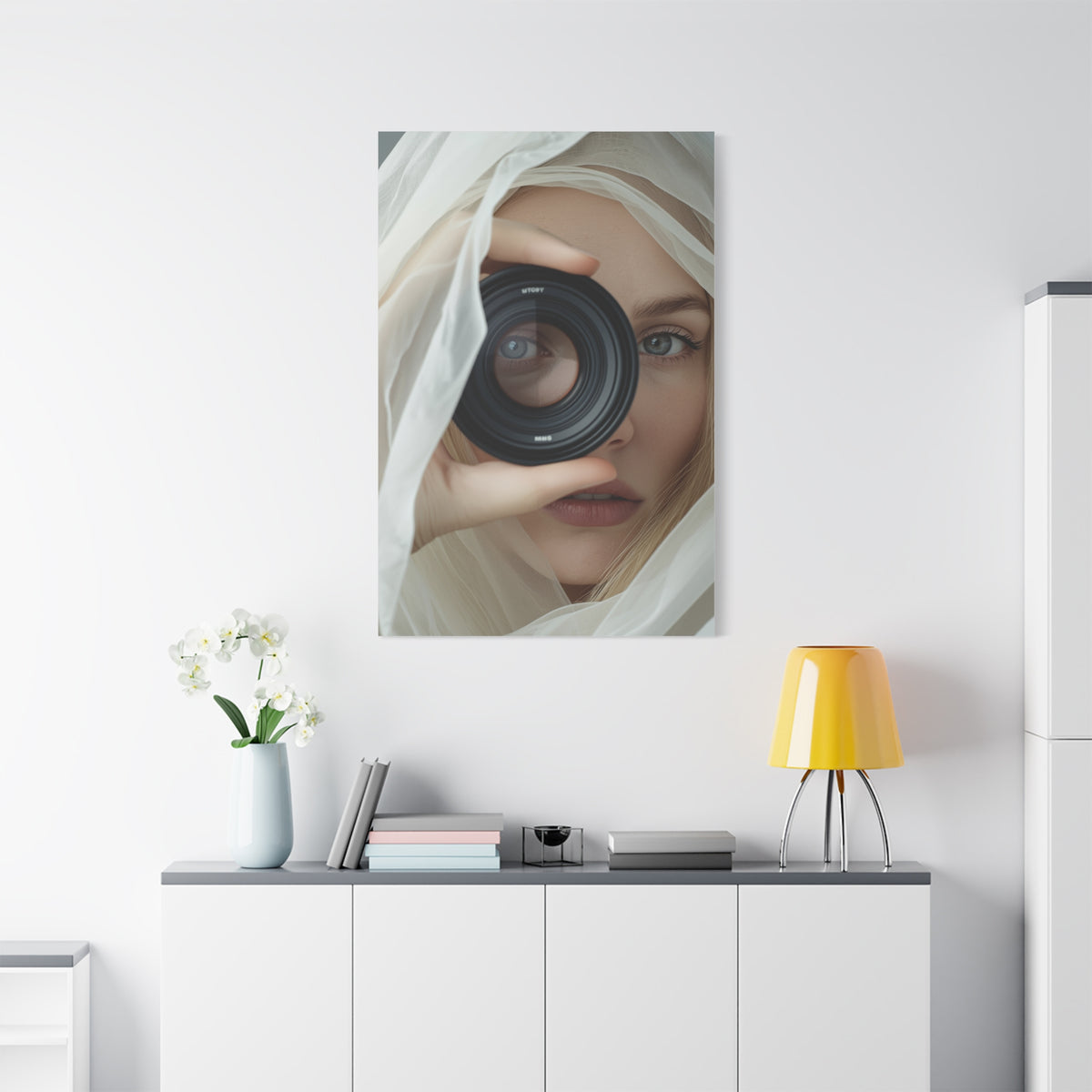 Surreal Lens Portrait Veiled Muse Wall Art & Canvas Print
