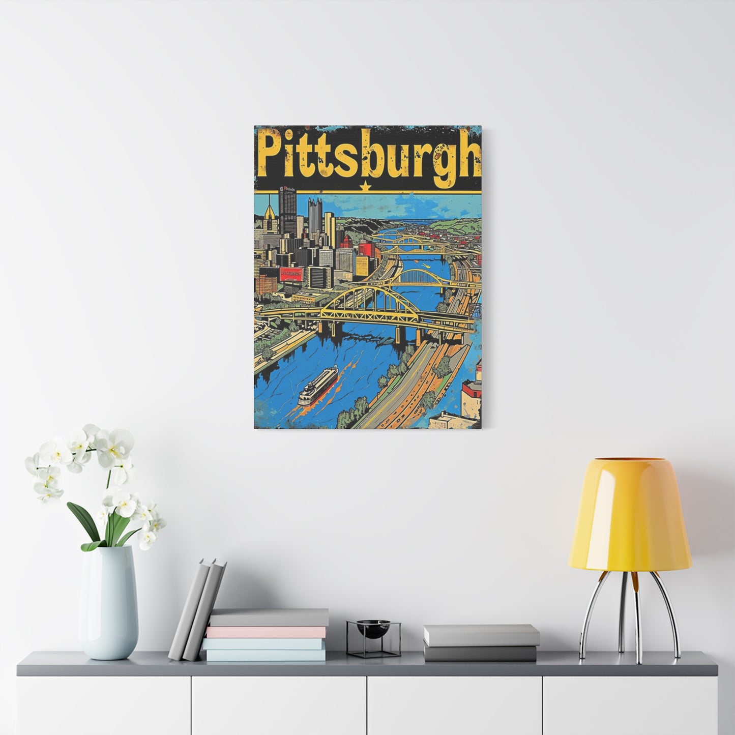Pittsburgh Graffiti Steel Bridge Poster Wall Art & Canvas Prints
