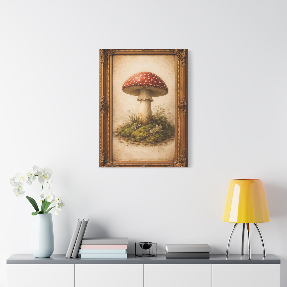Antique Gold-Framed Amanita Portrait Wall Art & Canvas Print