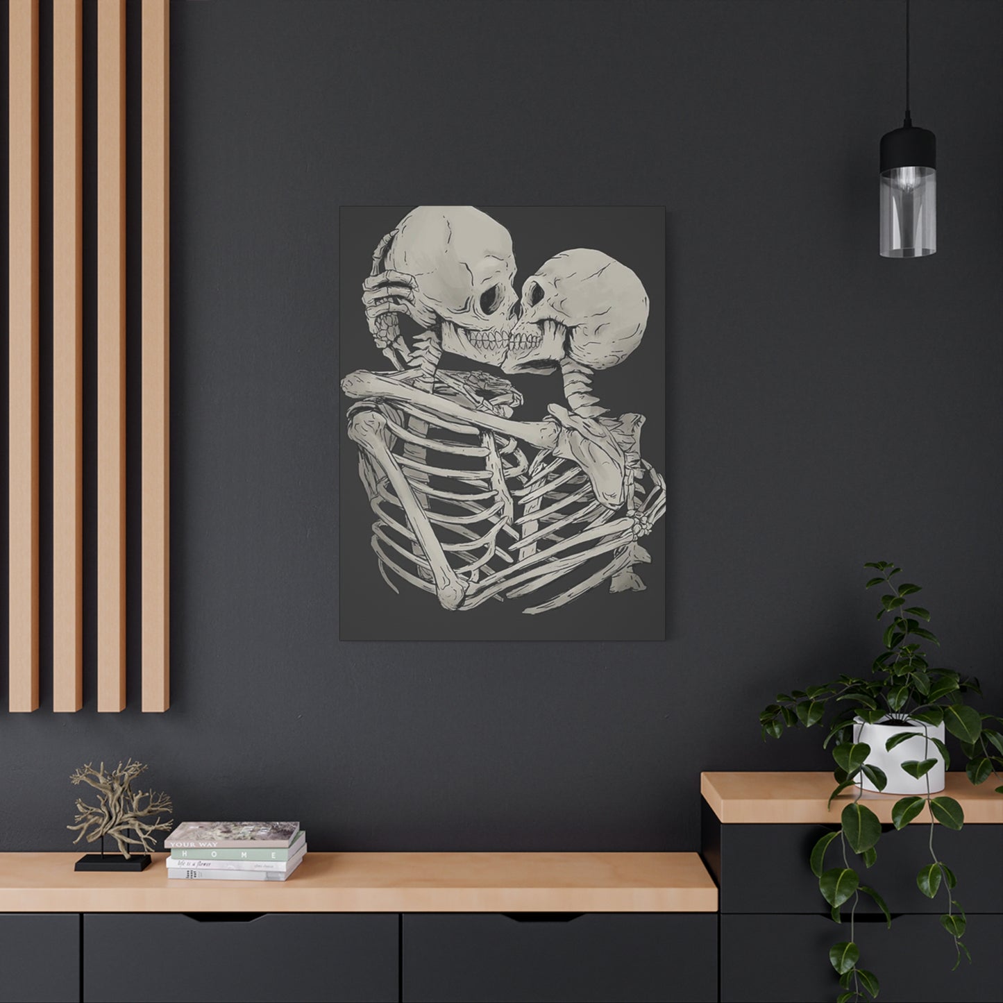 Kissing Skeleton Wall Art & Canvas Prints