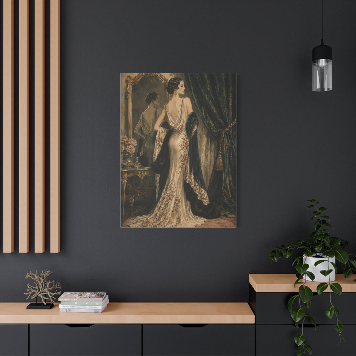 Art Deco Couture Evening Portrait Wall Art & Canvas Print