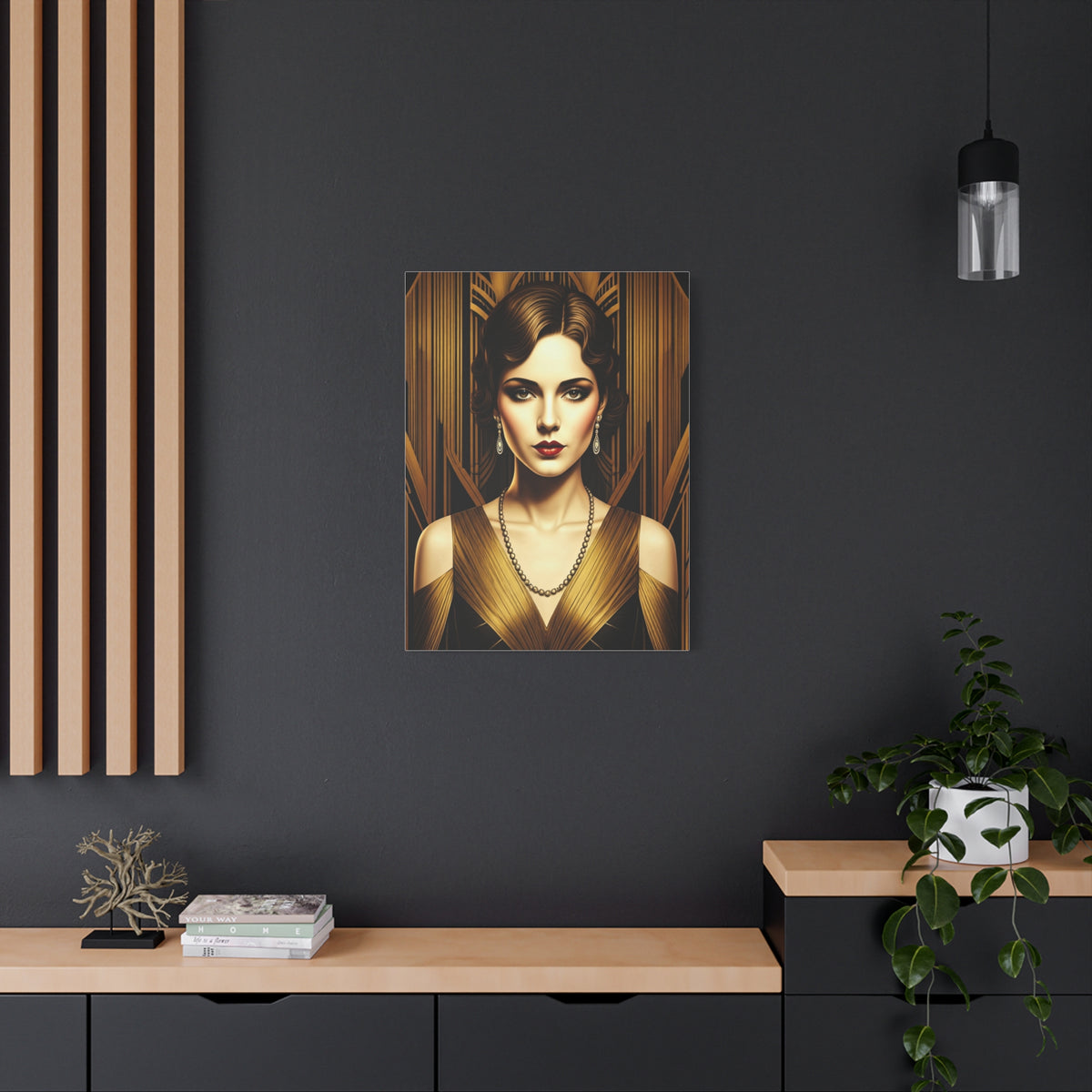 Golden Vintage Glamour Portrait Wall Art & Canvas Prints