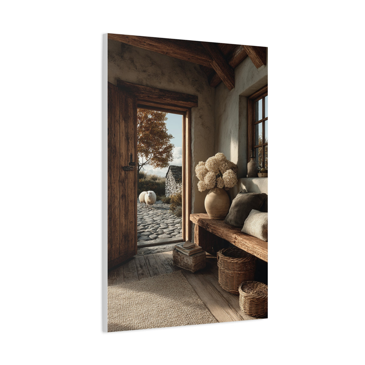 Farmhouse Entryway Open Door Scene Wall Art & Canvas Print