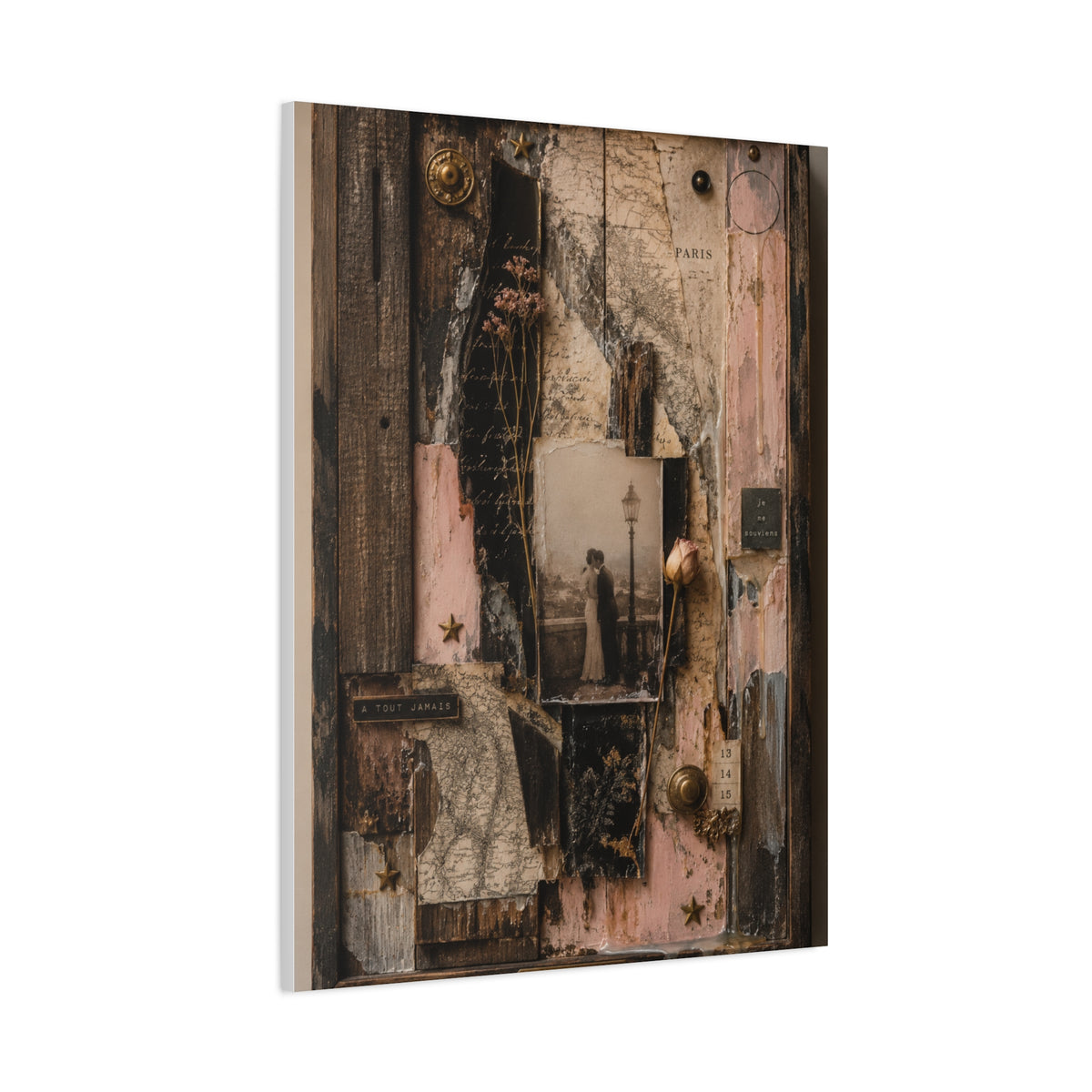 Vintage Love Story Collage Keepsake Wall Art & Canvas Print