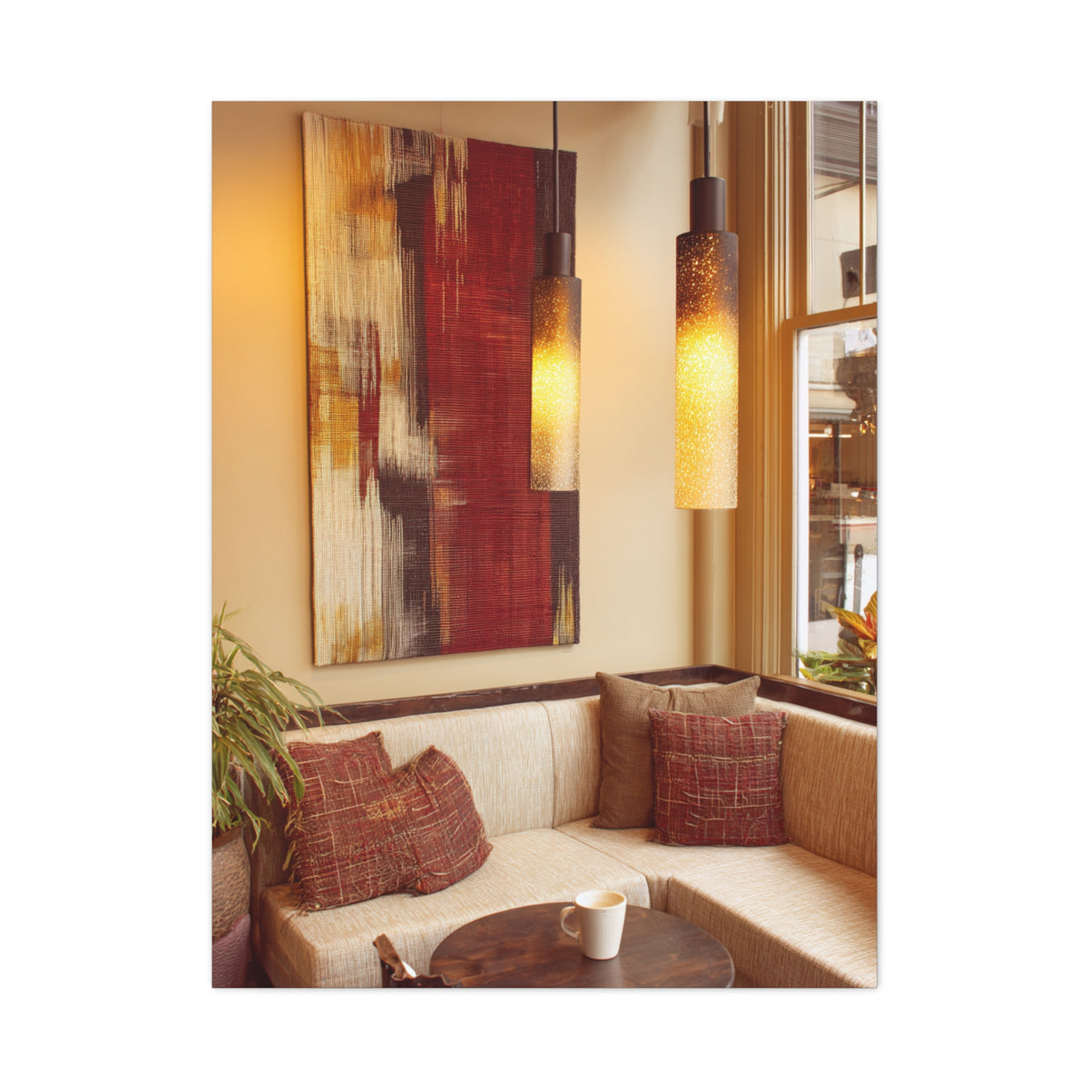 Woven Fiber Art Inspired Abstract Wall Art & Canvas Print