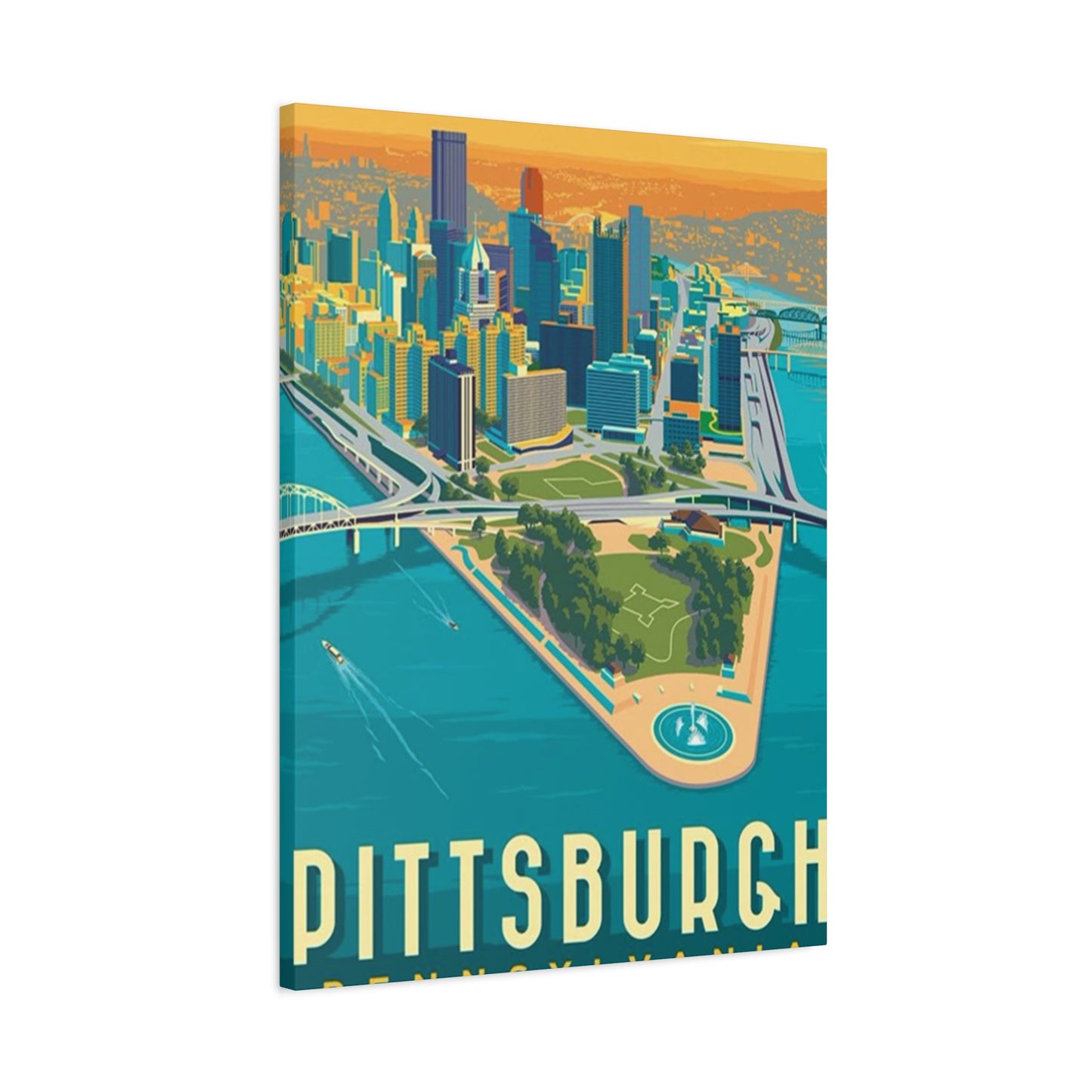 Pittsburgh Graffiti Steel Bridges Poster Wall Art & Canvas Prints