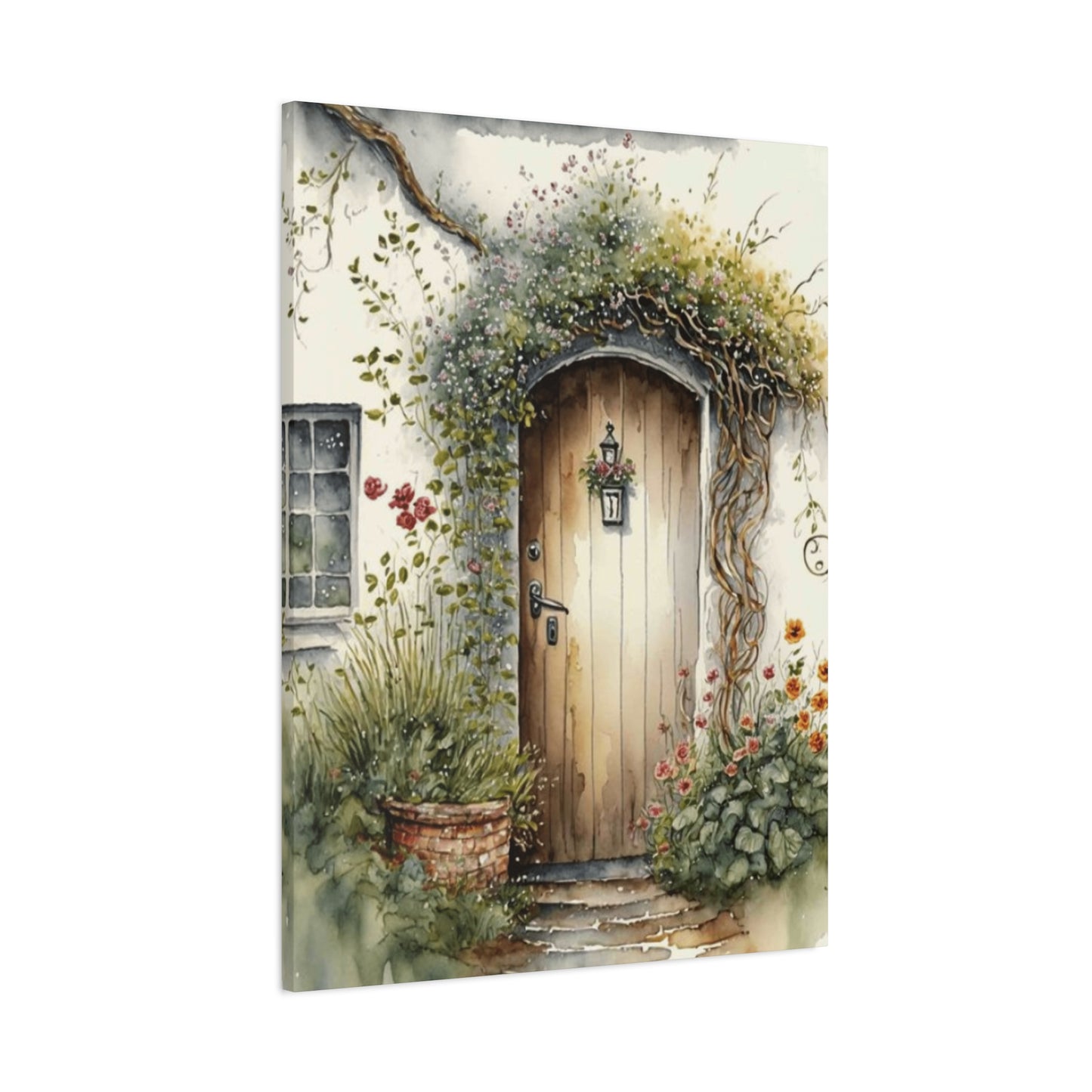 Door Decorated with Plants Wall Art & Canvas Prints