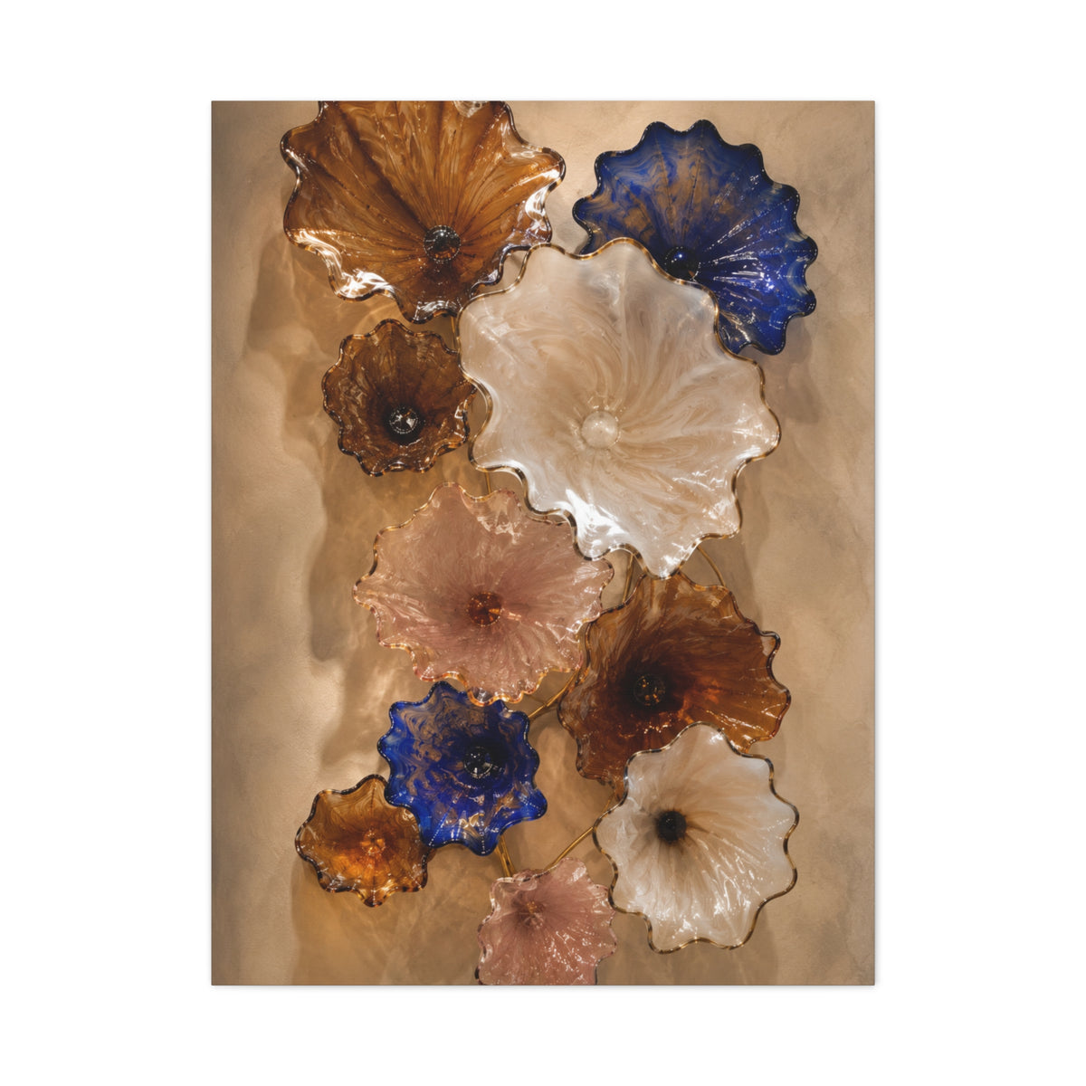 Murano Glass Floral Wall Sculpture Composition Wall Art & Canvas Print