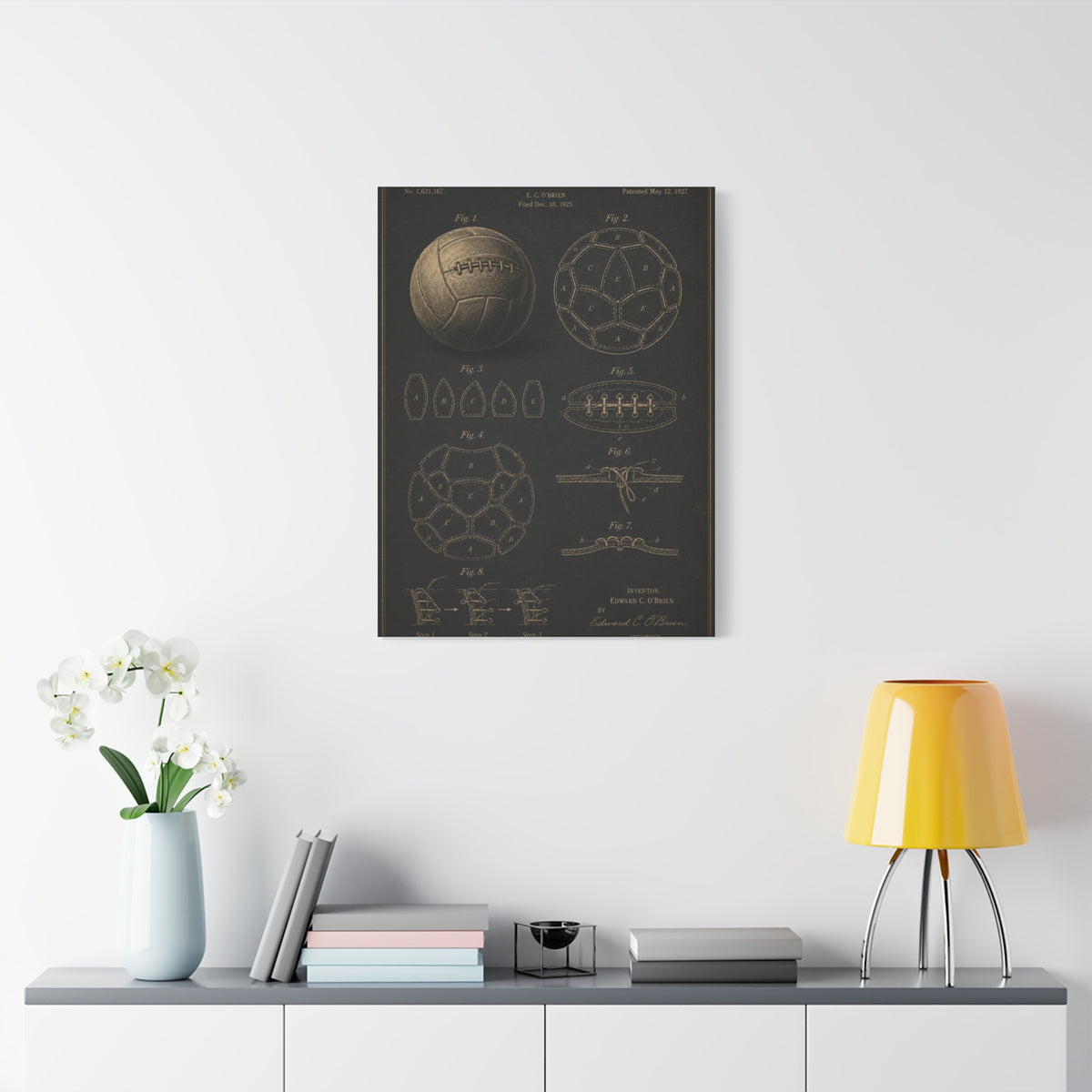 Vintage Soccer Ball Patent Sports Wall Art & Canvas Print
