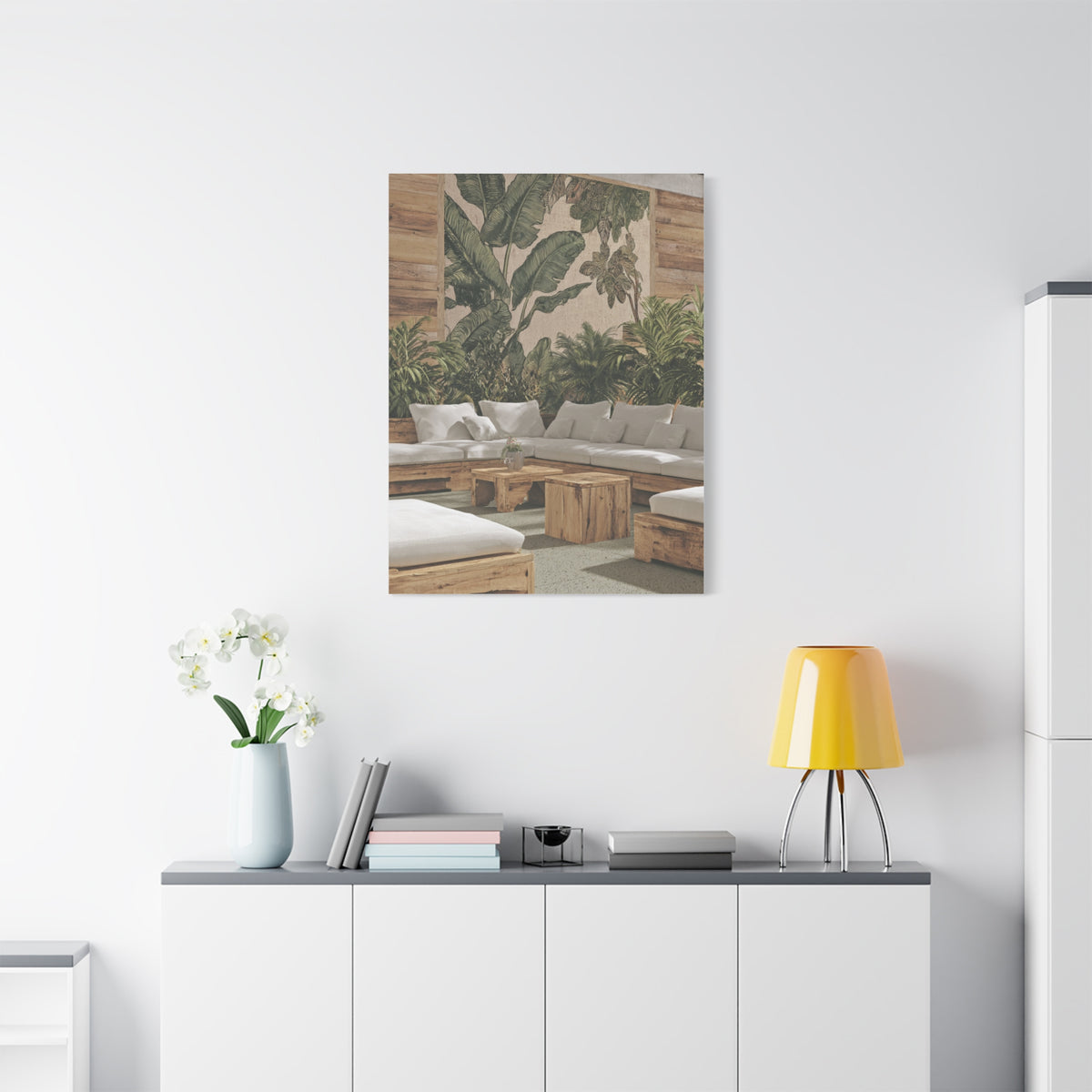 Tropical Flora and Fauna Resort Restaurant Wall Art & Canvas Print