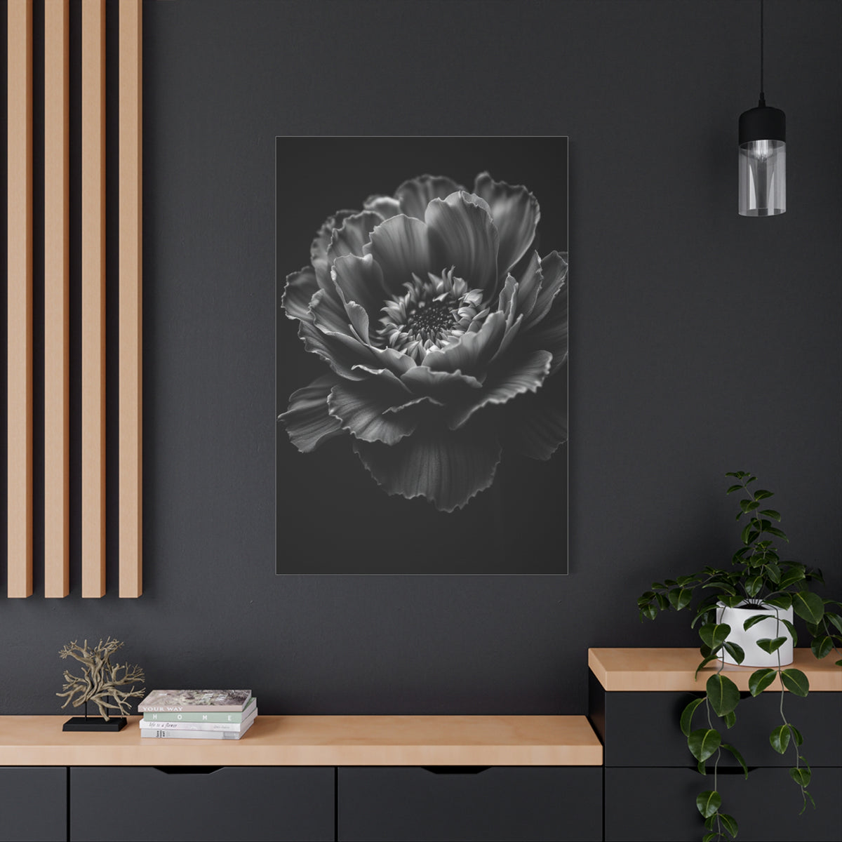 Layered Peony in Soft Shadow Wall Art & Canvas Prints