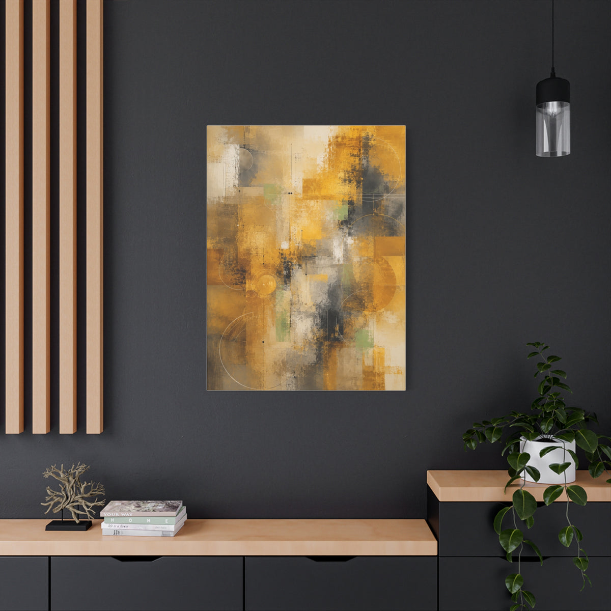 Abstract Golden Urban Texture Composition Wall Art & Canvas Print