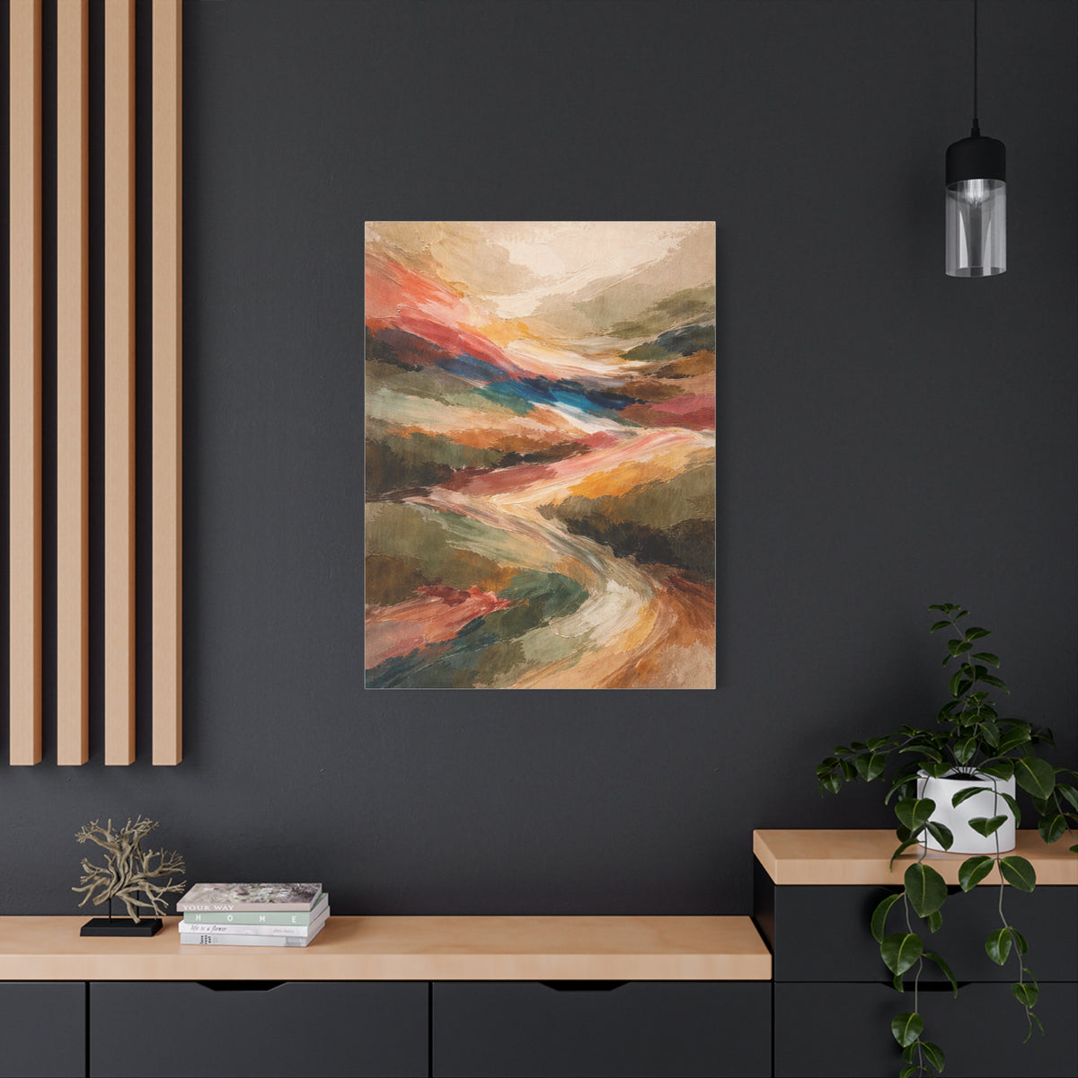 Warm Earthy Wabi-Sabi Abstract Landscape Wall Art & Canvas Print