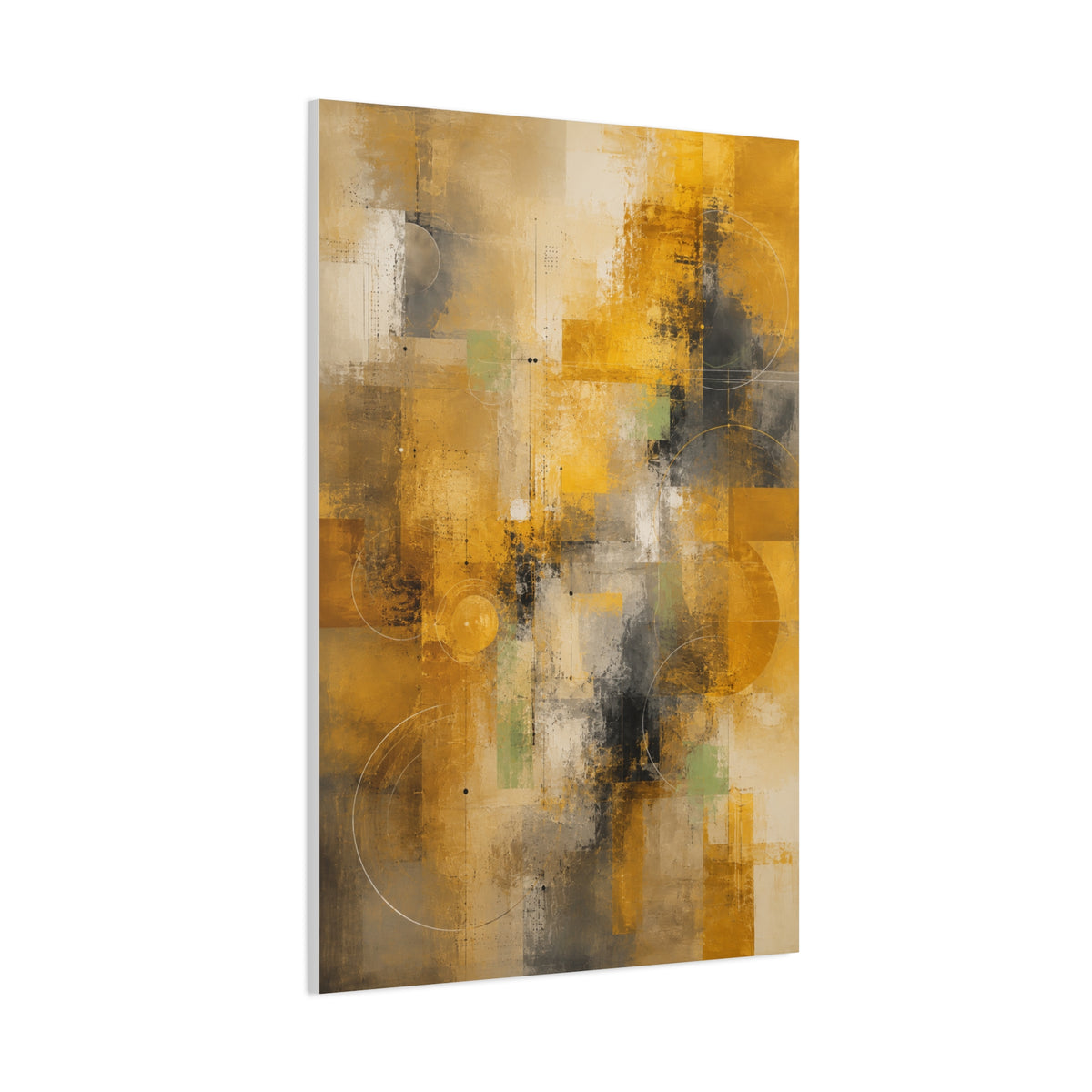 Abstract Golden Urban Texture Composition Wall Art & Canvas Print
