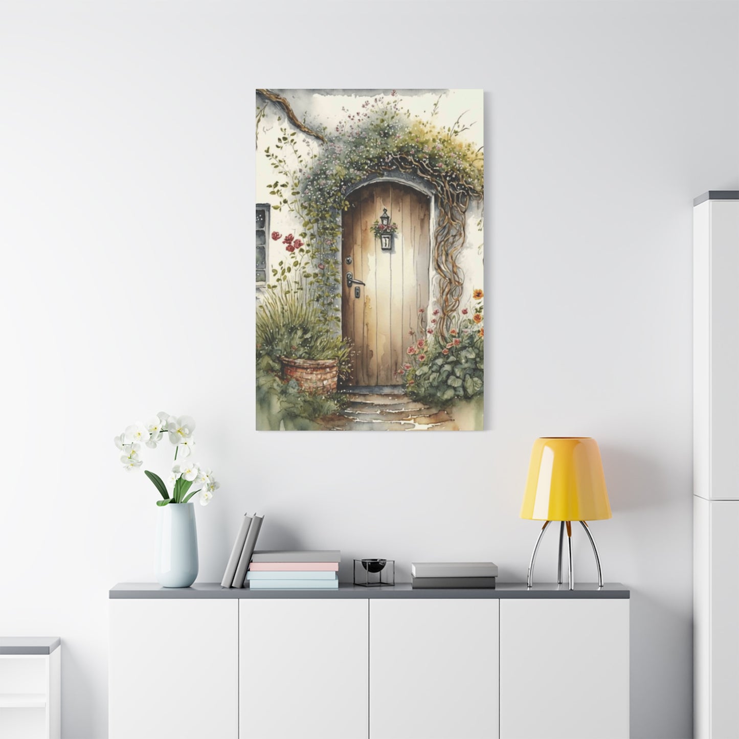 Door Decorated with Plants Wall Art & Canvas Prints