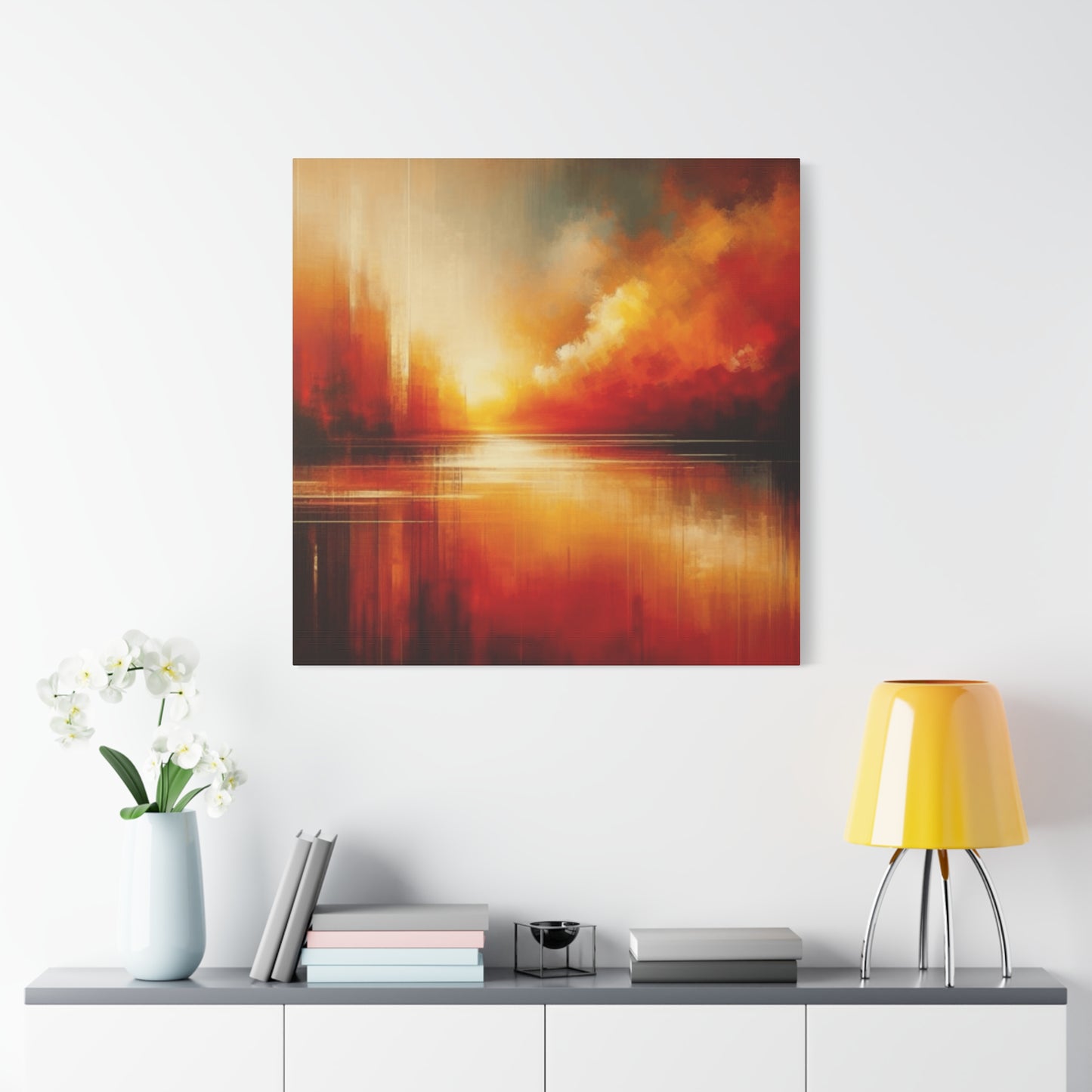 Bright Sunset Sky on River Wall Art & Canvas Prints