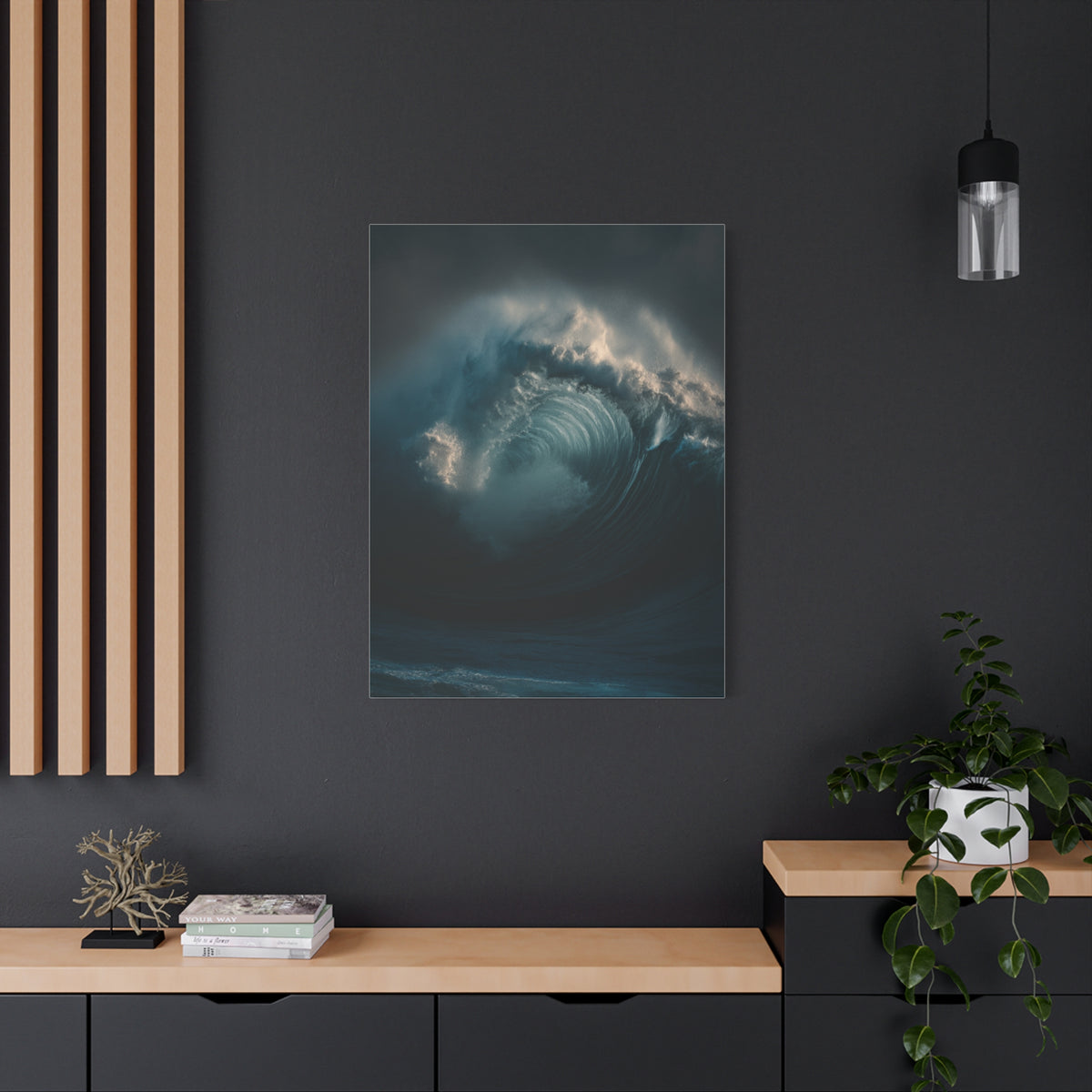 Powerful Ocean Wave Curling in Dramatic Motion Wall Art & Canvas Print