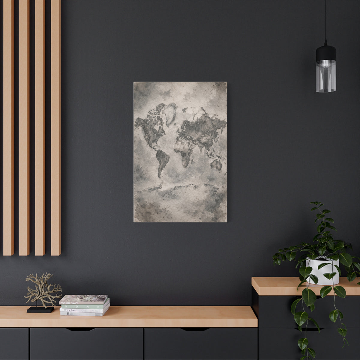 Vintage World Map Wash Wall Art & Canvas Print