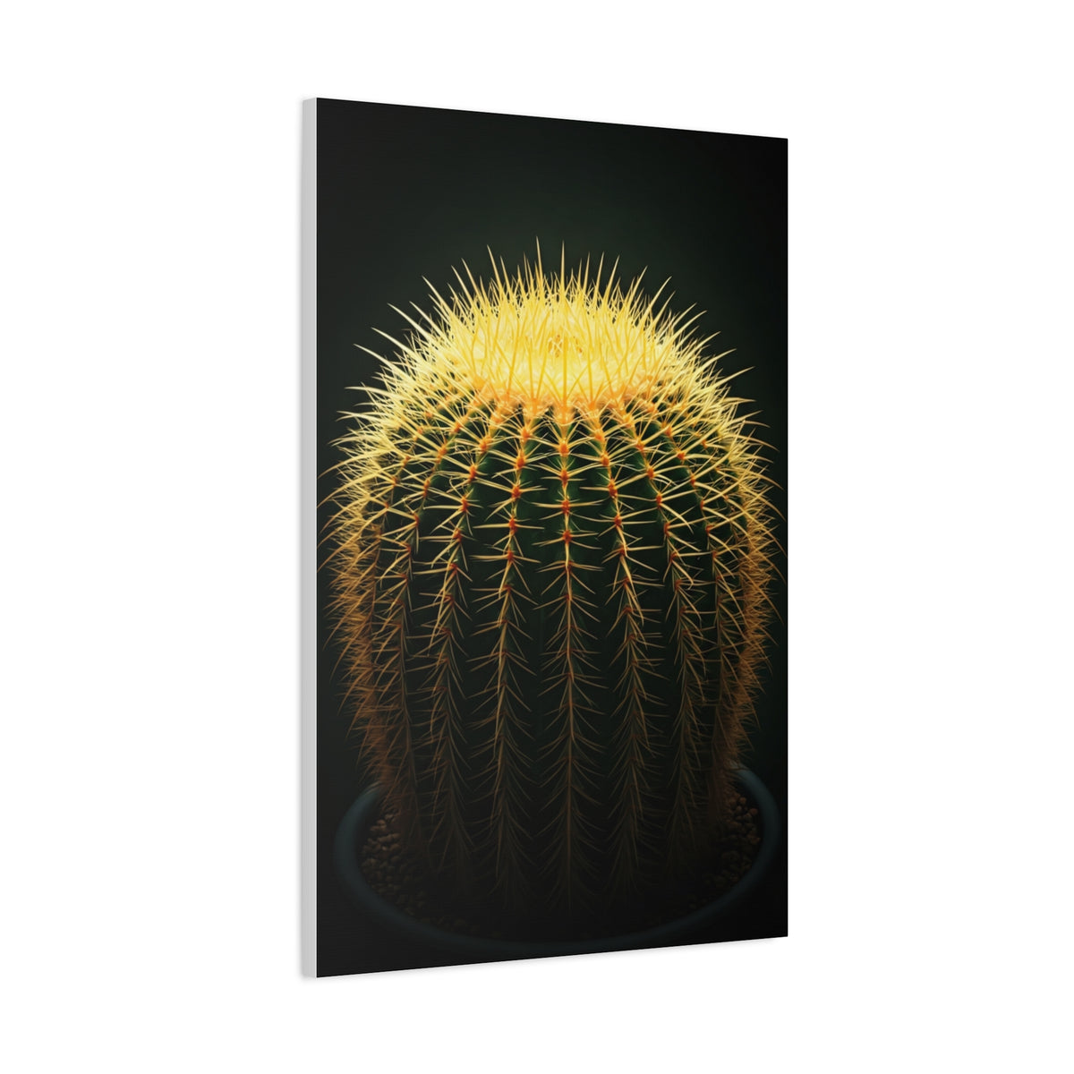 Golden Crown Cactus Portrait Wall Art & Canvas Prints