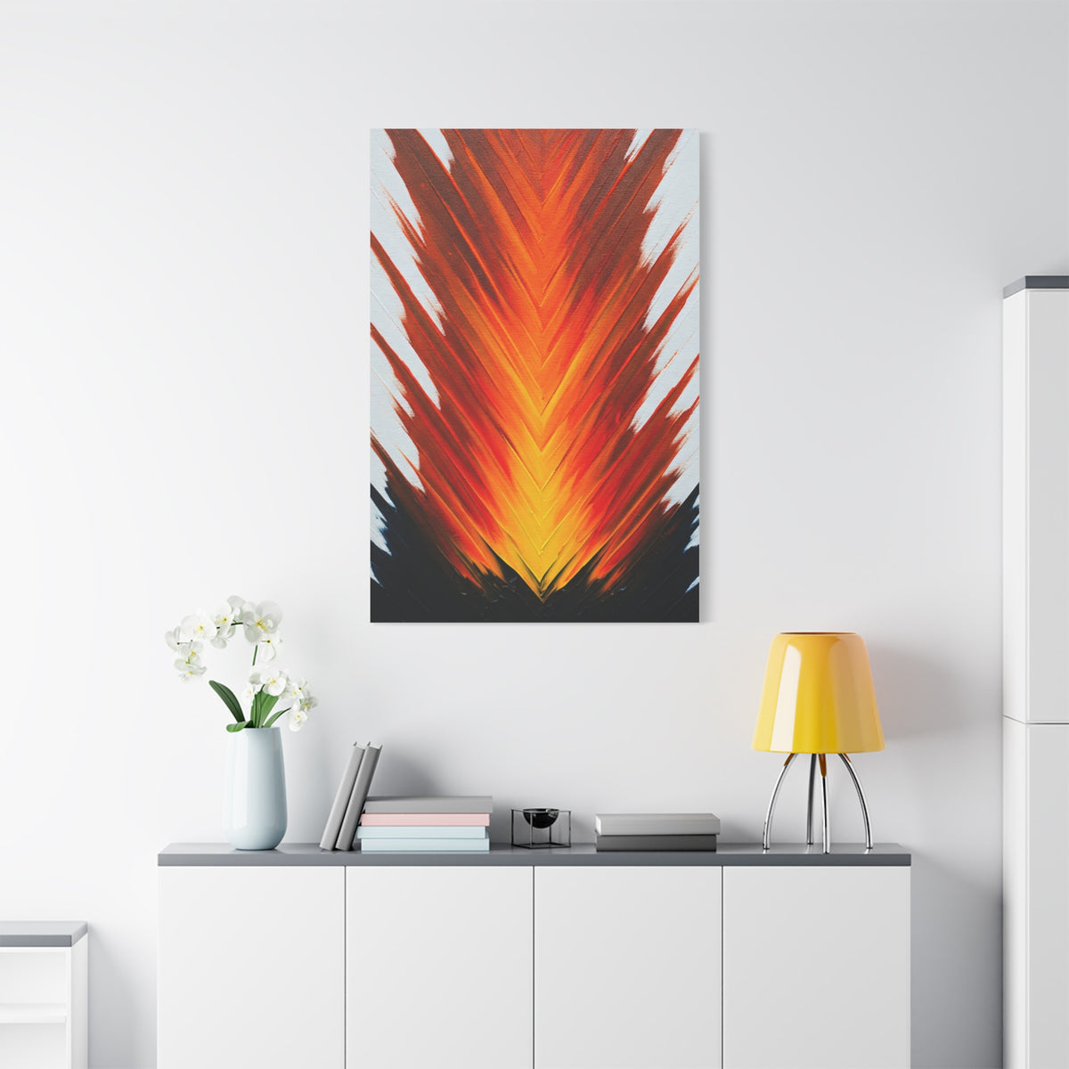 Vertical Fire Burst Abstract Wall Art & Canvas Prints