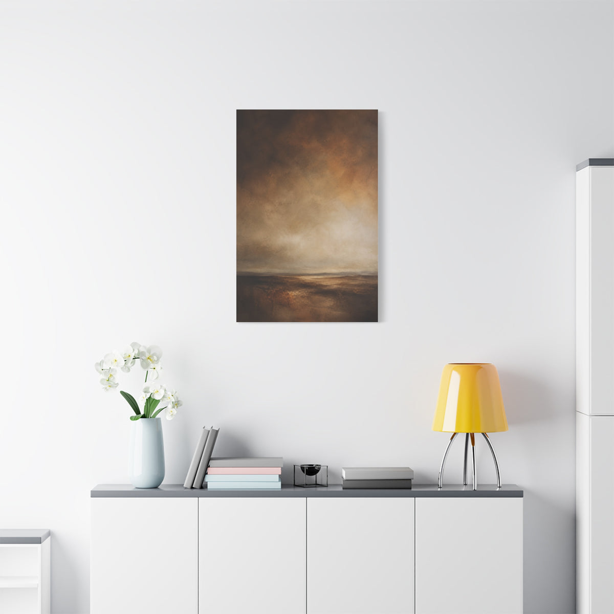 Earthy Brown Horizon Abstraction Wall Art & Canvas Print