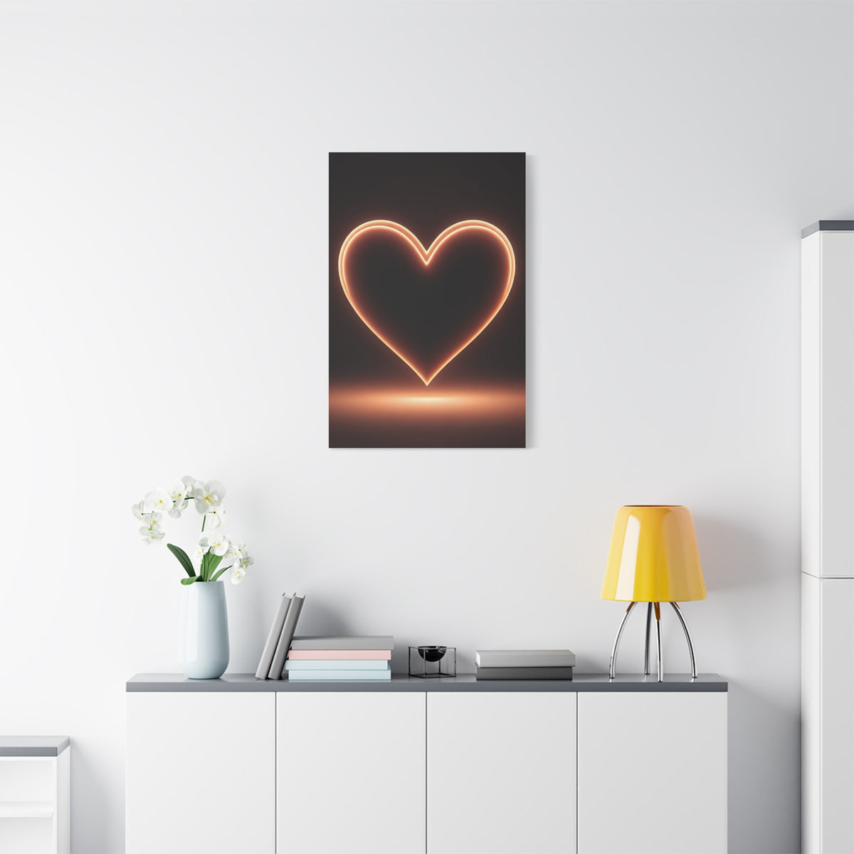 Luminous Heart Minimal Glow Wall Art & Canvas Prints