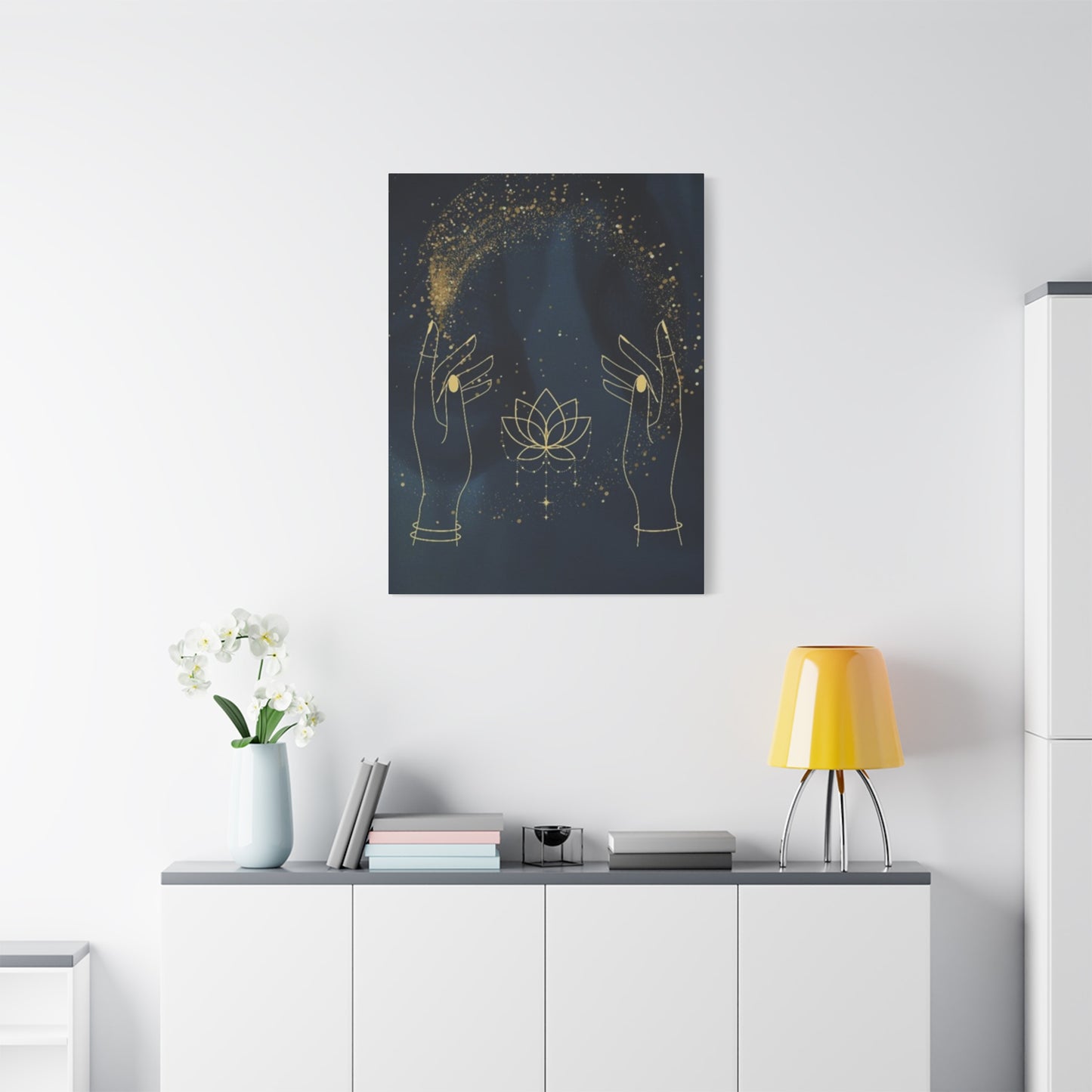 Hand Sprinkling Stars Wall Art & Canvas Prints