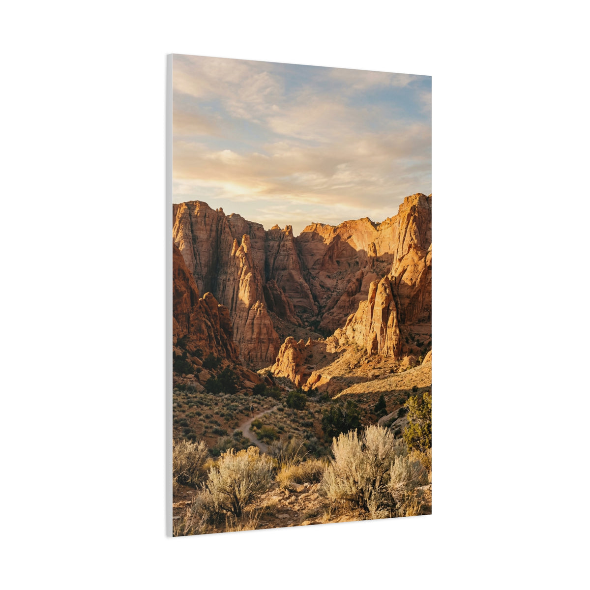 Red-Rock Golden Hour Canyon Wall Art & Canvas Print