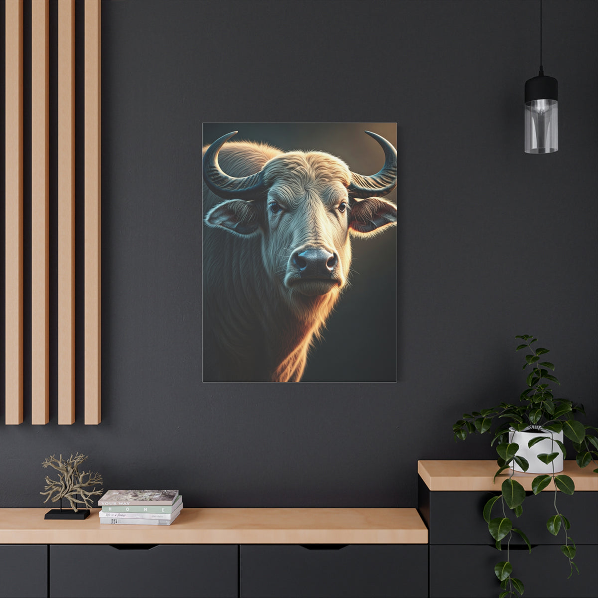 Soft Glowing Light Water Buffalo Portrait Wall Art & Canvas Print