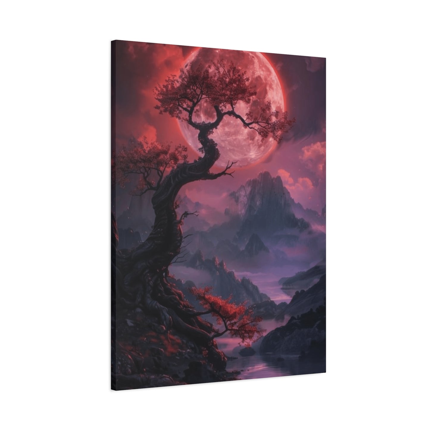 Red Moon and Tree Wall Art & Canvas Prints