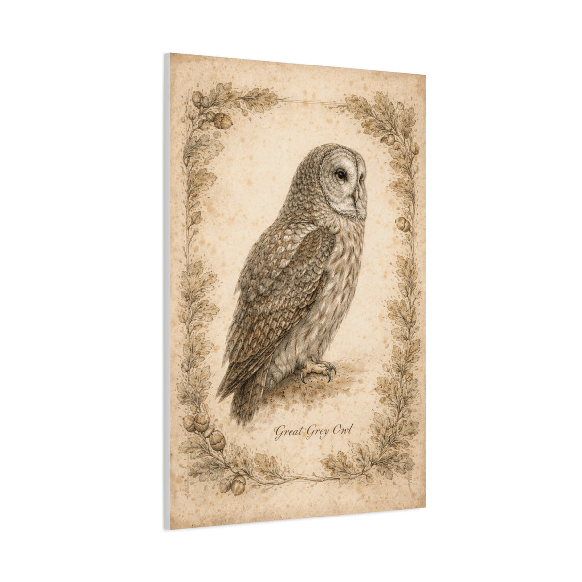Antique Natural History Owl Study Wall Art & Canvas Print