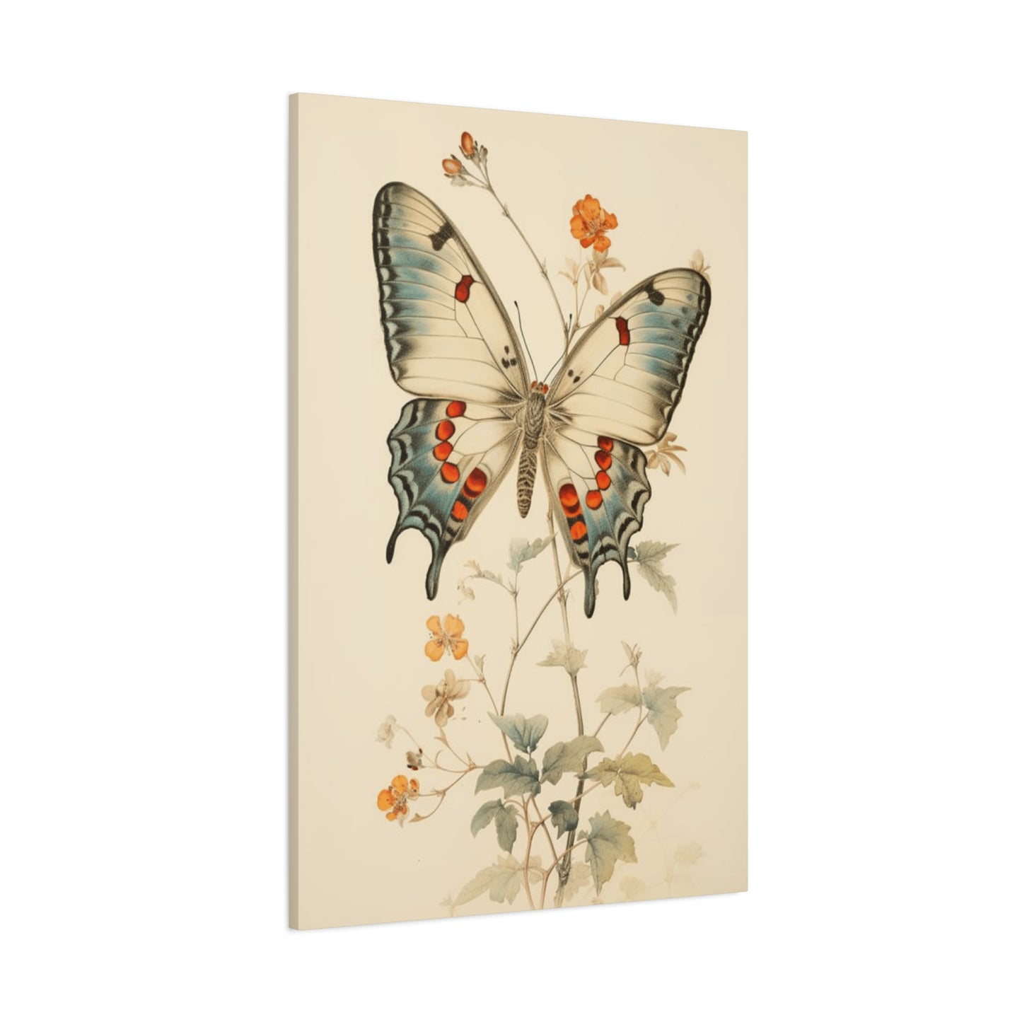 Big Butterfly on Flower Painting Wall Art & Canvas Prints