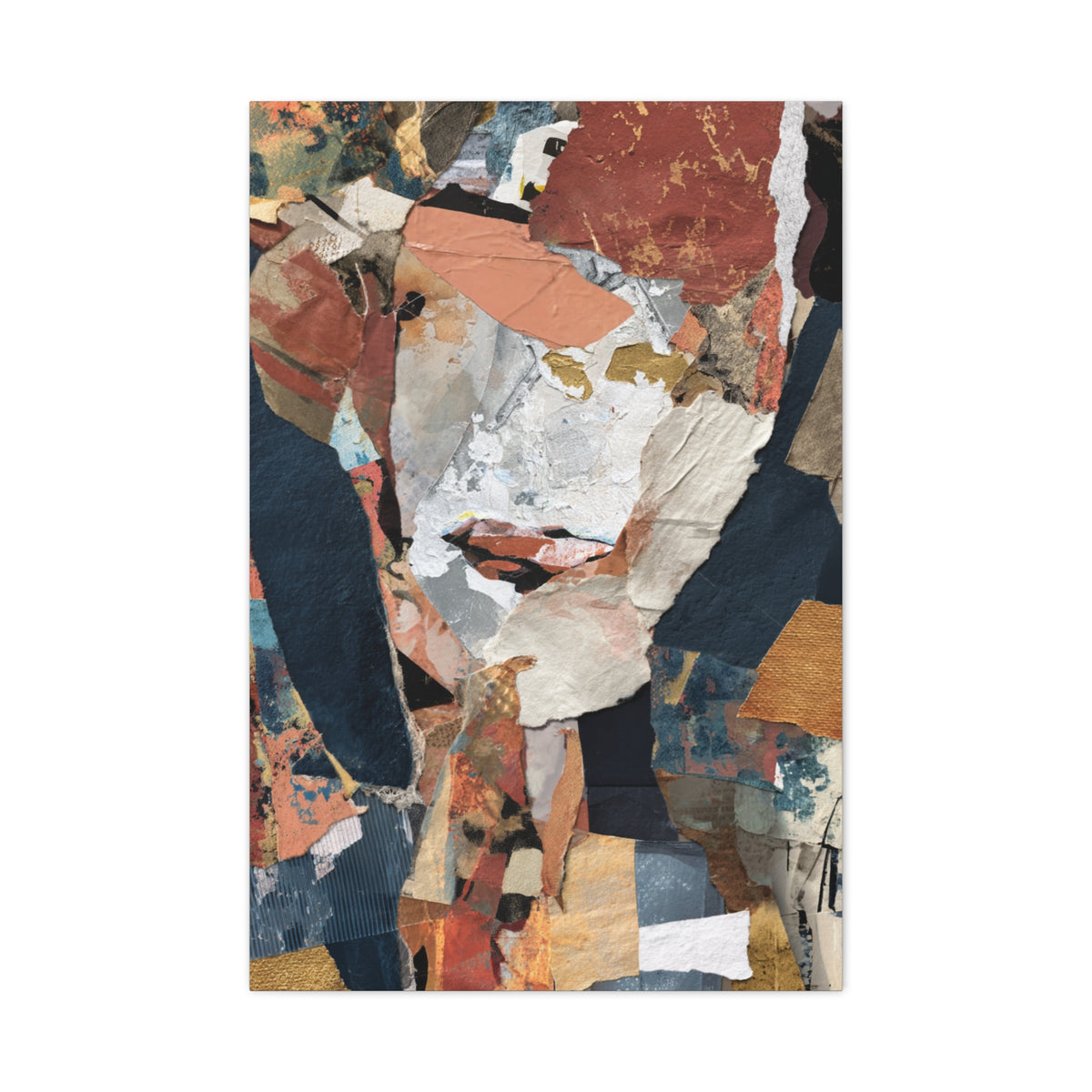 Contemporary Mixed Media Collage Abstract Wall Art & Canvas Print