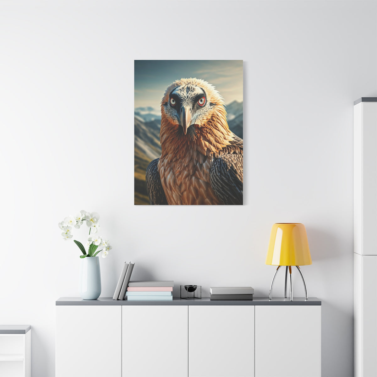 Majestic Mountain Falcon Portrait Wall Art & Canvas Prints
