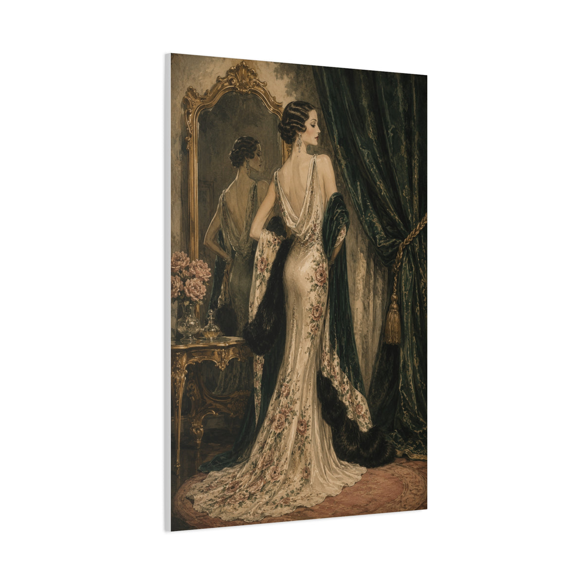 Art Deco Couture Evening Portrait Wall Art & Canvas Print