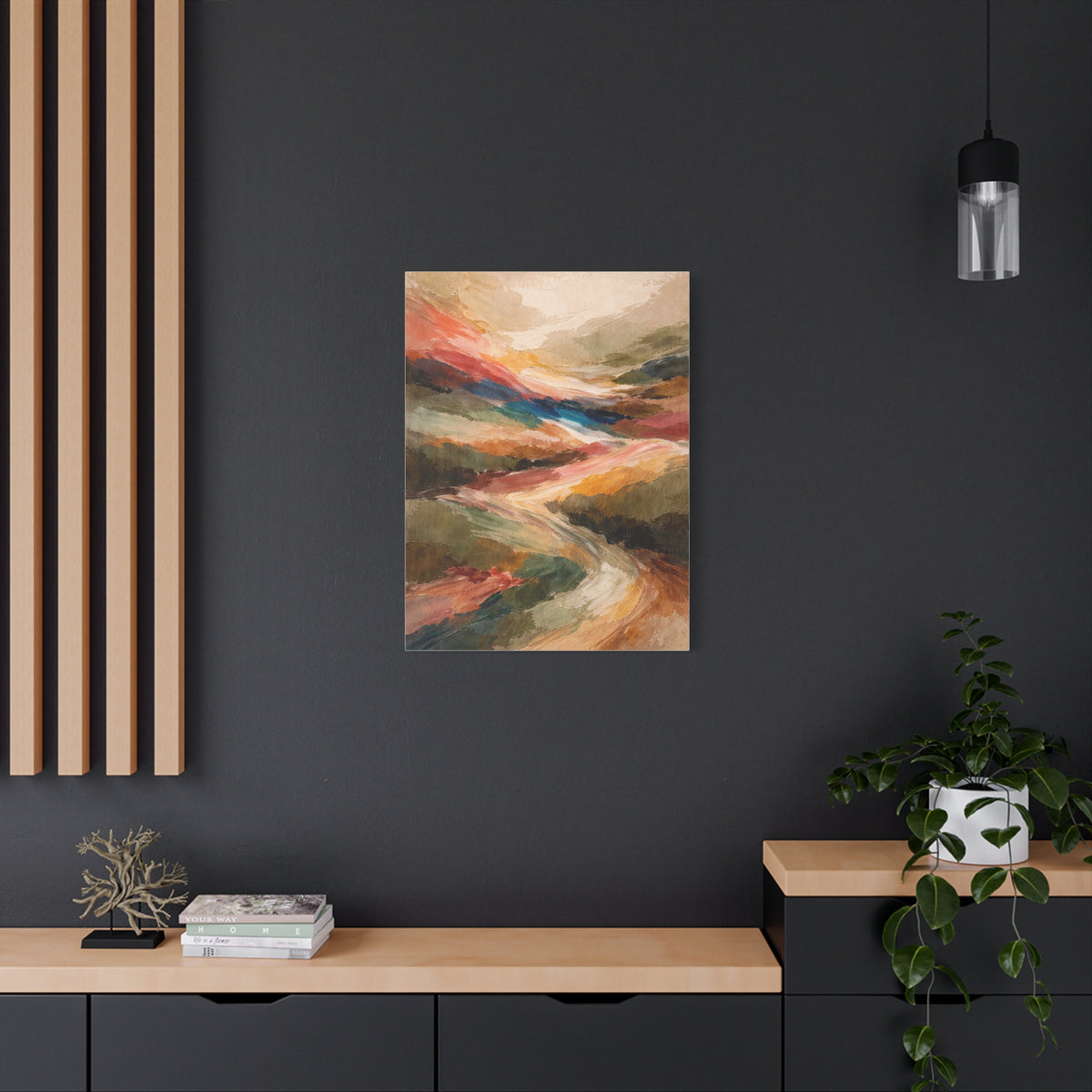 Warm Earthy Wabi-Sabi Abstract Landscape Wall Art & Canvas Print