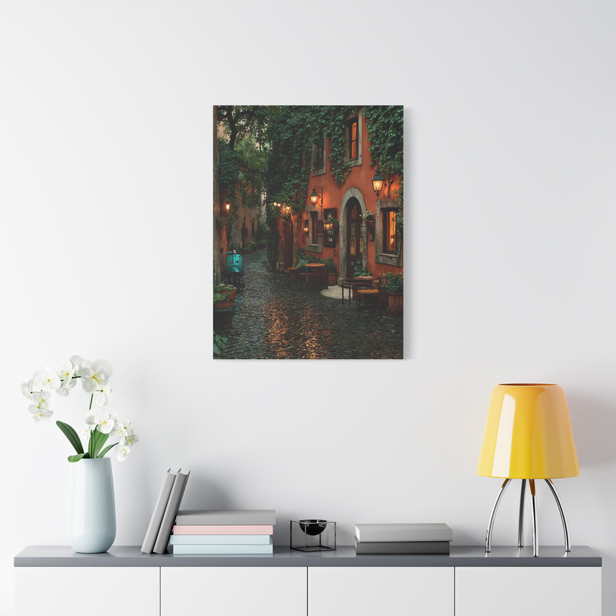 Italian Alley Evening Glow Wall Art & Canvas Print