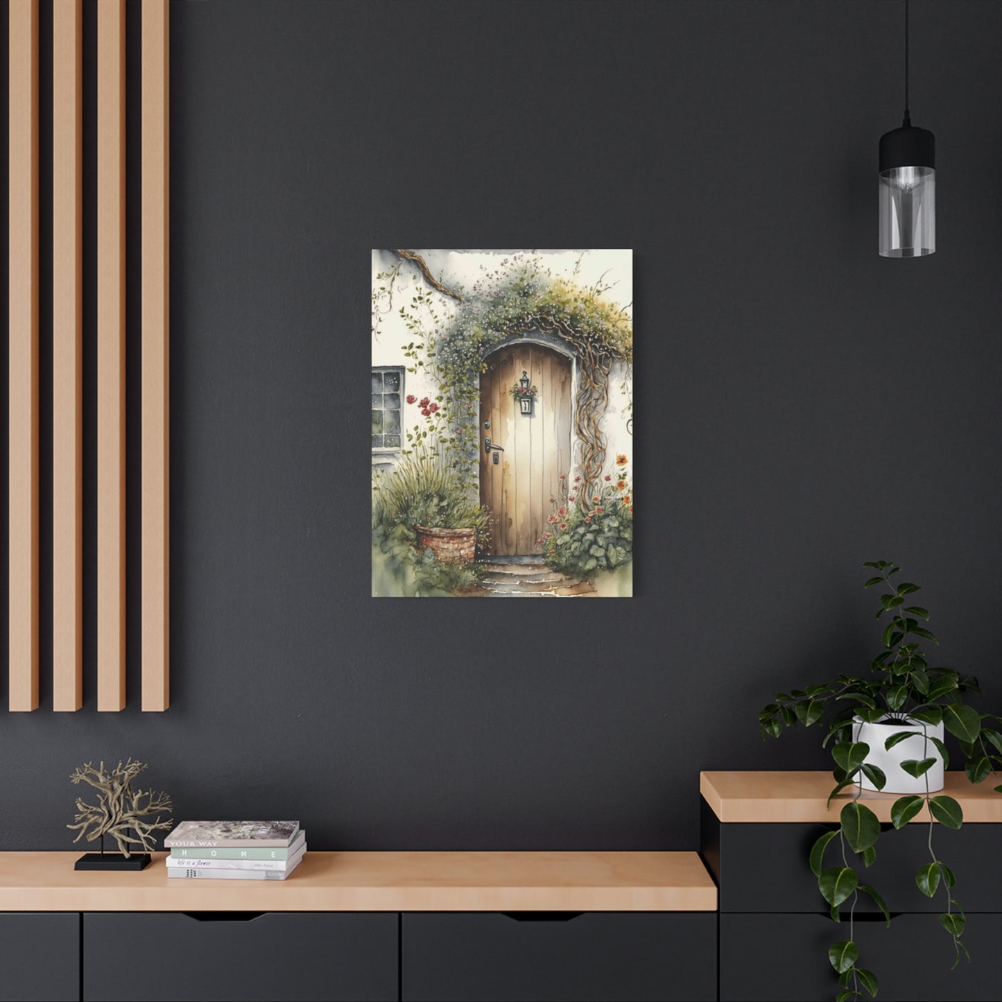 Door Decorated with Plants Wall Art & Canvas Prints
