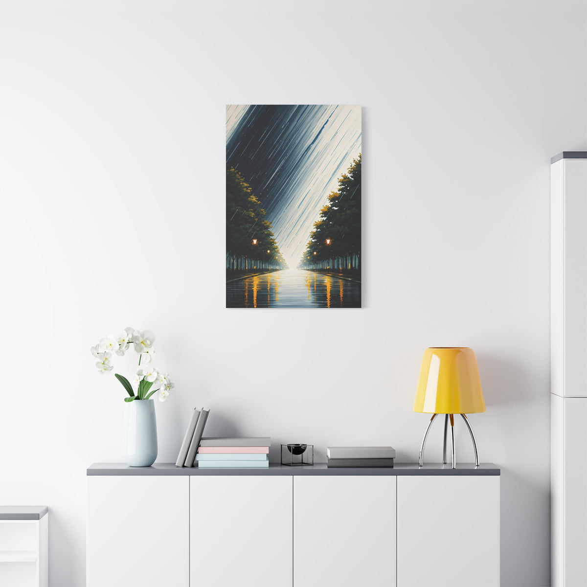 Tree-Lined Light Path Landscape Wall Art & Canvas Prints