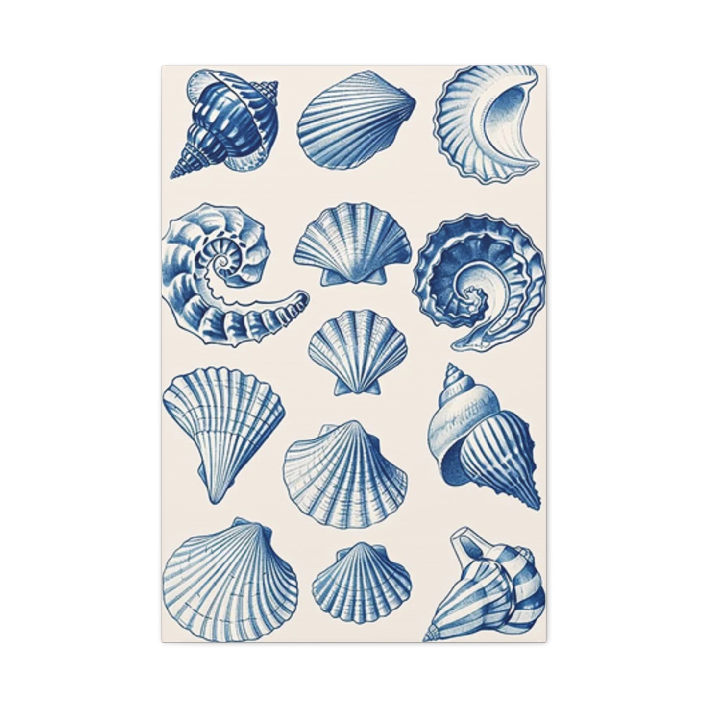 Blue Shell Shapes Wall Art & Canvas Prints