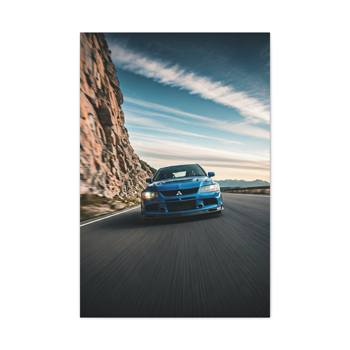 Mitsubishi Lancer Evolution IX High Altitude Mountain Road Wall Art & Canvas Prints