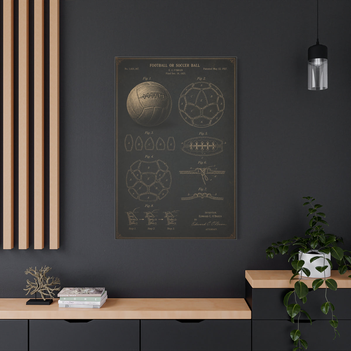 Vintage Soccer Ball Patent Sports Wall Art & Canvas Print