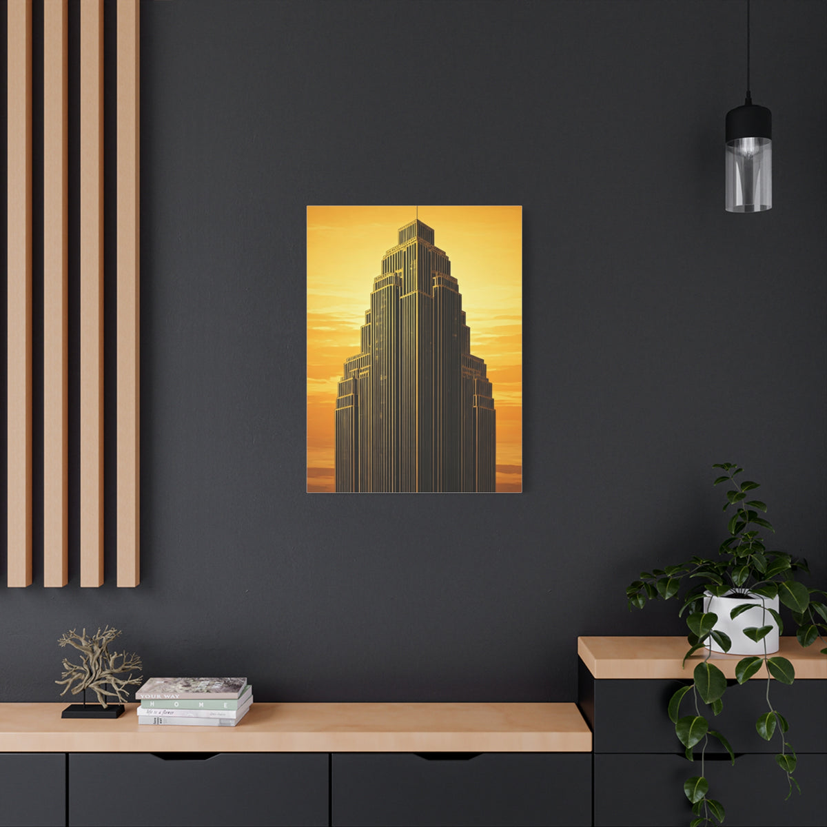 Golden Empire Sunset Skyscraper Wall Art & Canvas Prints