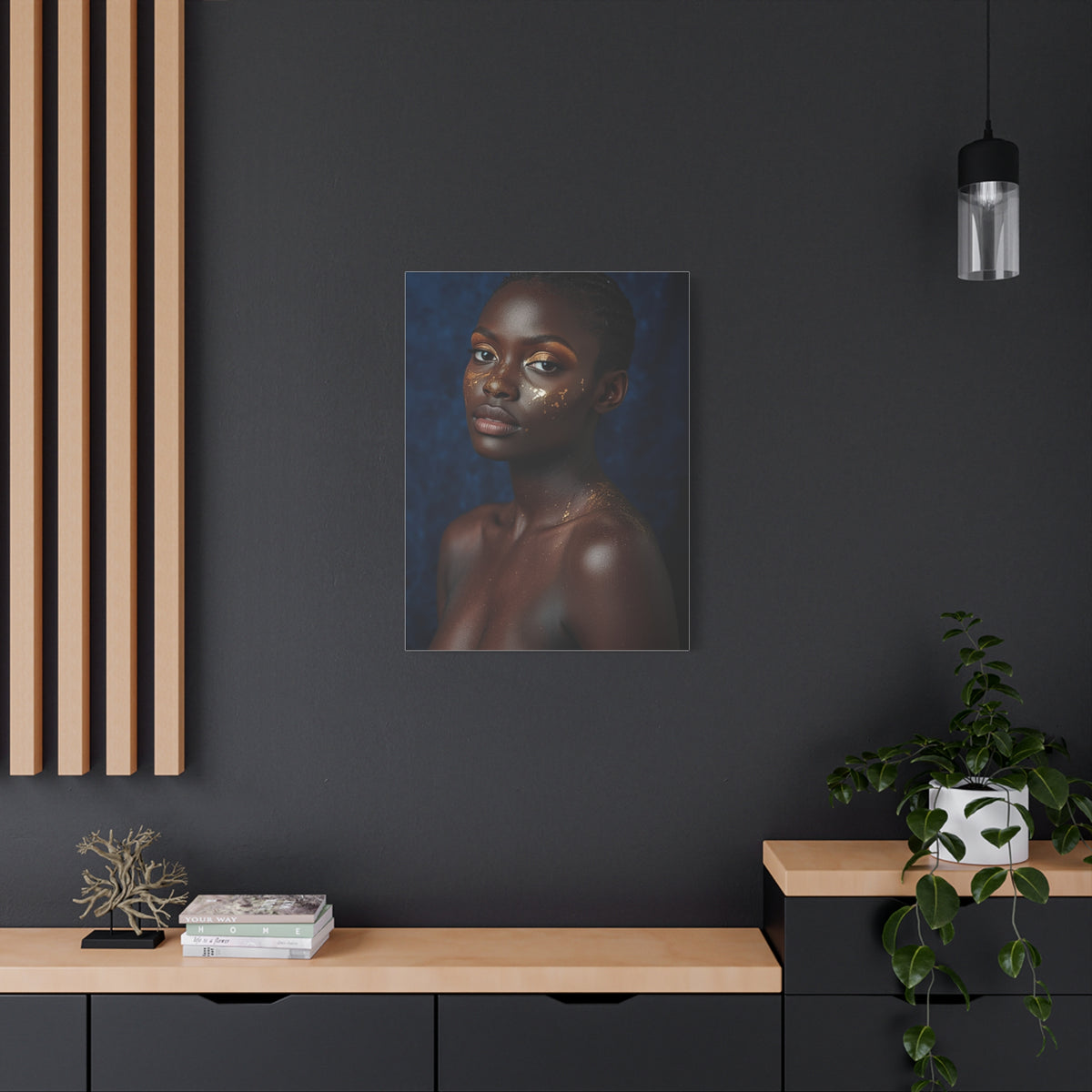 Minimal Gold Highlight Portrait Wall Art & Canvas Print