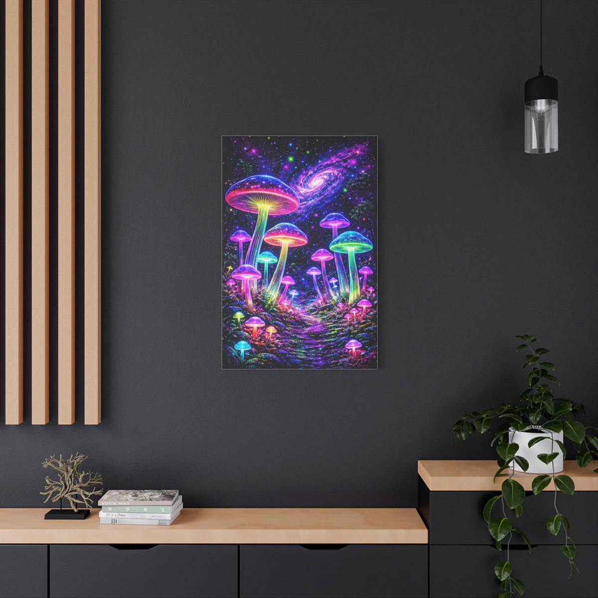 UV-Reactive Psychedelic Mushroom Forest Wall Art & Canvas Print
